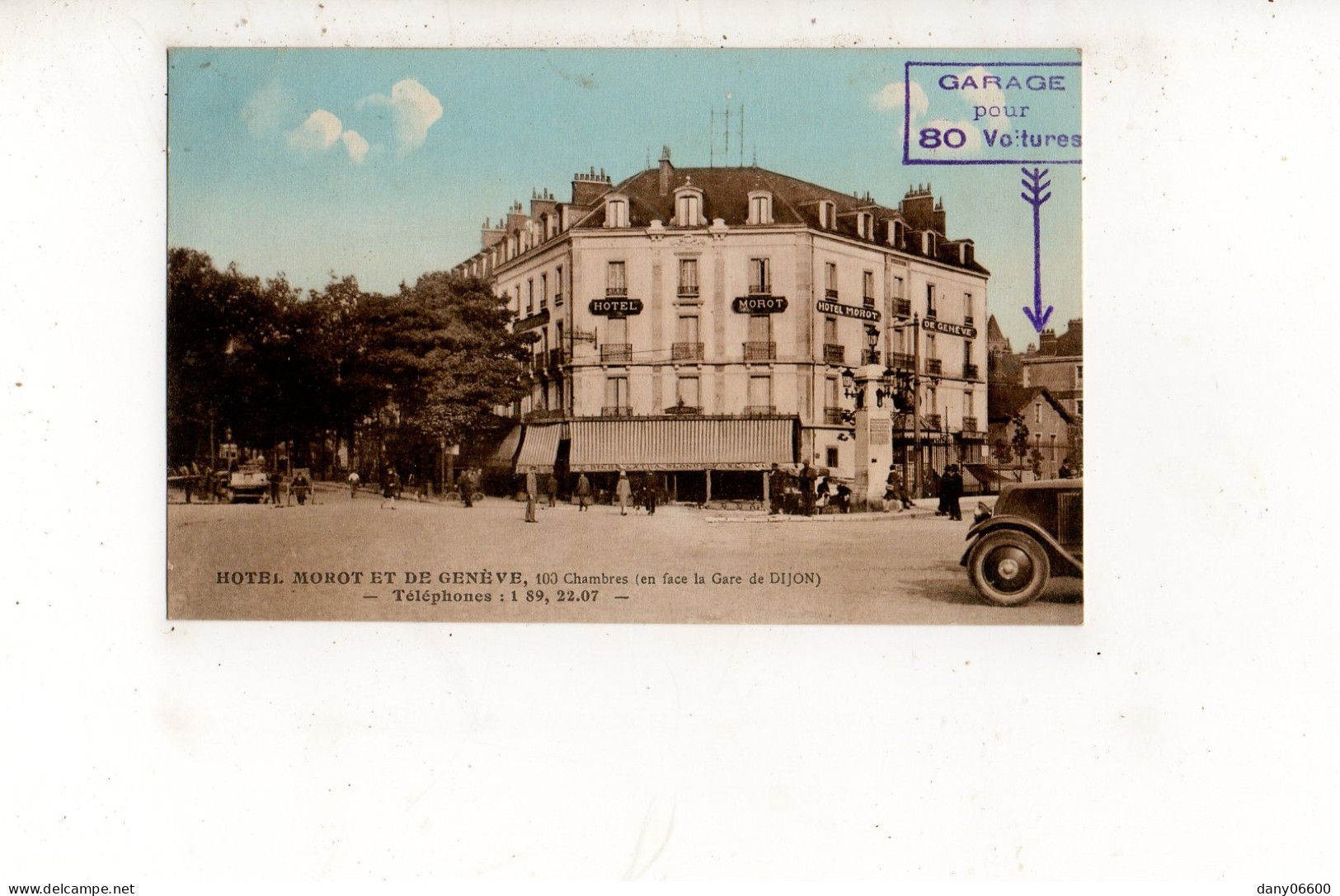 DIJON - HOTEL MOROT ET DE GENEVE En Face De La Gare (carte Animée) - Dijon