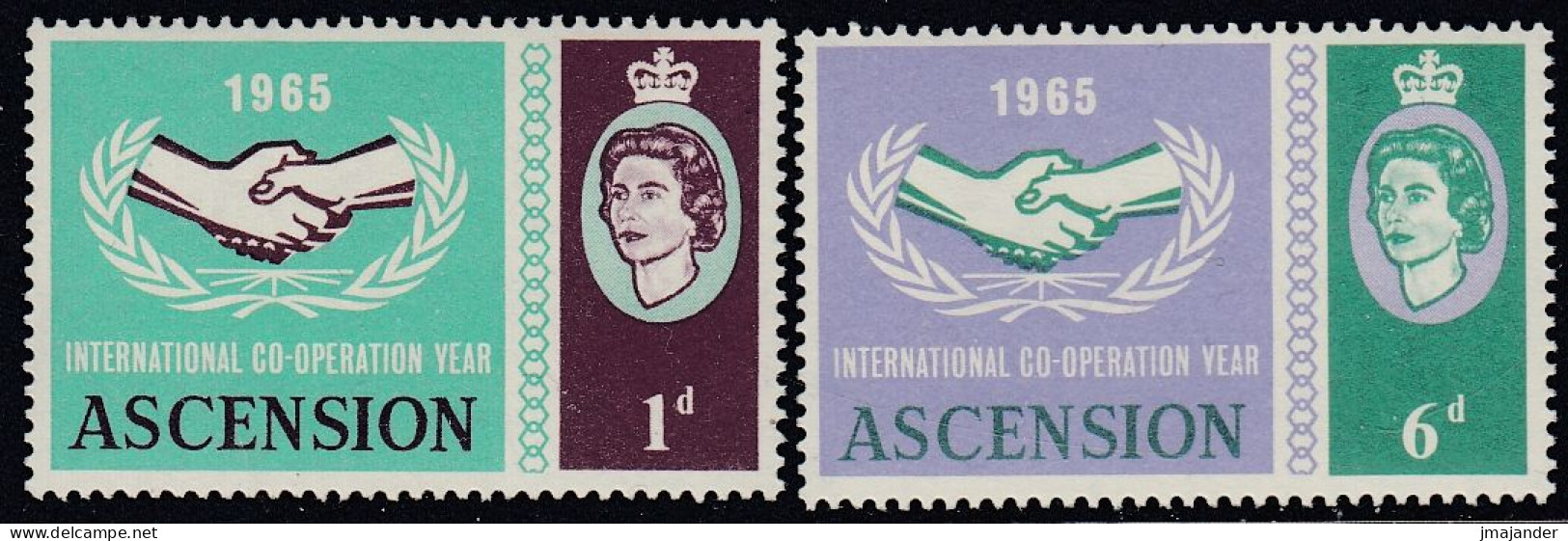 Ascension 1965 - International Co-operation Year - Mi 94-95 ** MNH - Ascensione