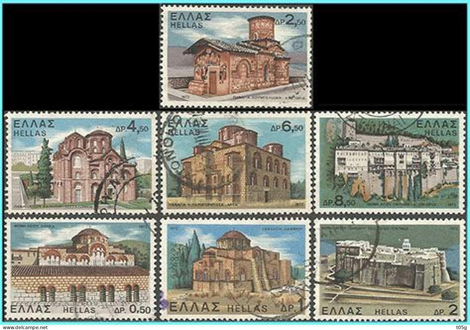 GREECE- GRECE  - HELLAS 1972:   "Monasteries" Compl. Set Used - Gebraucht