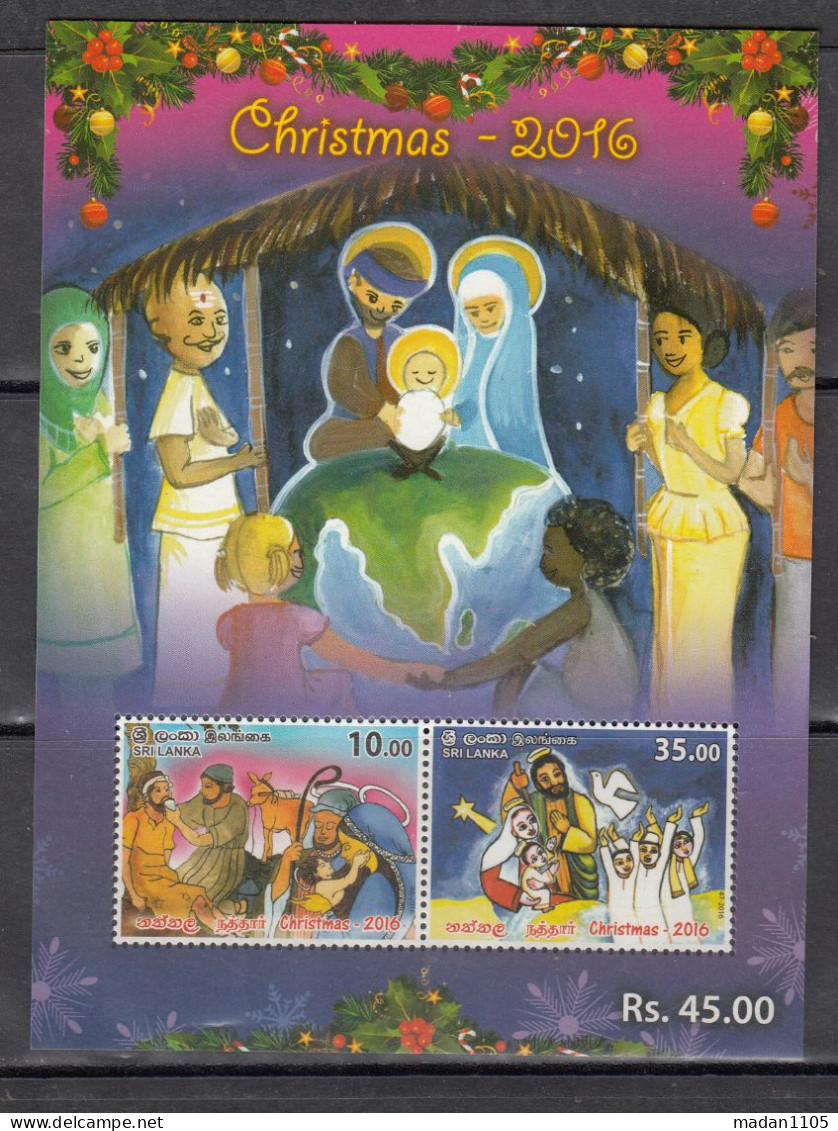 SRI LANKA,  2016, Christmas Miniature Sheet, MS, MNH, (**) - Sri Lanka (Ceylan) (1948-...)