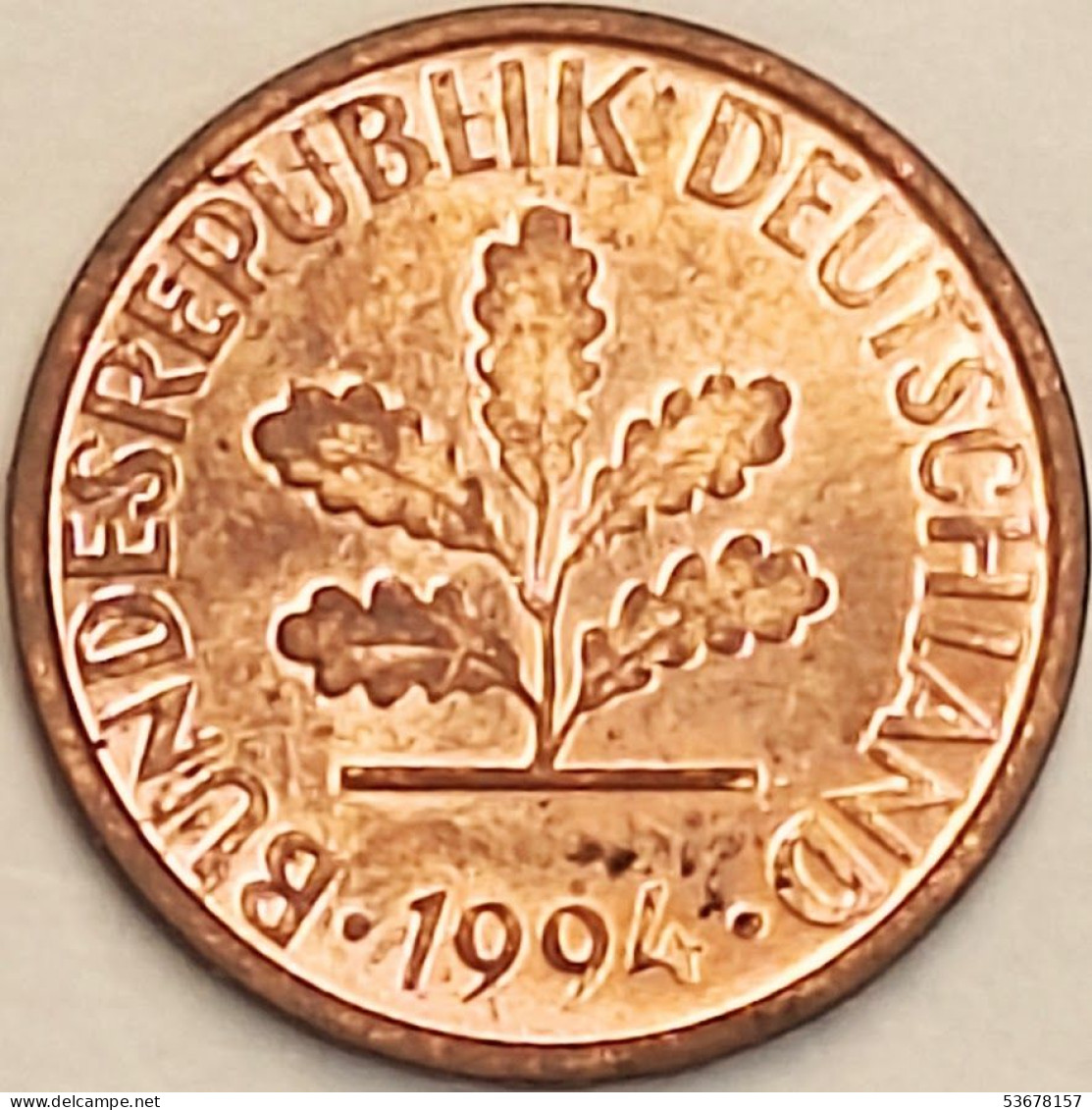 Germany Federal Republic - Pfennig 1994 A, KM# 105 (#4509) - 1 Pfennig