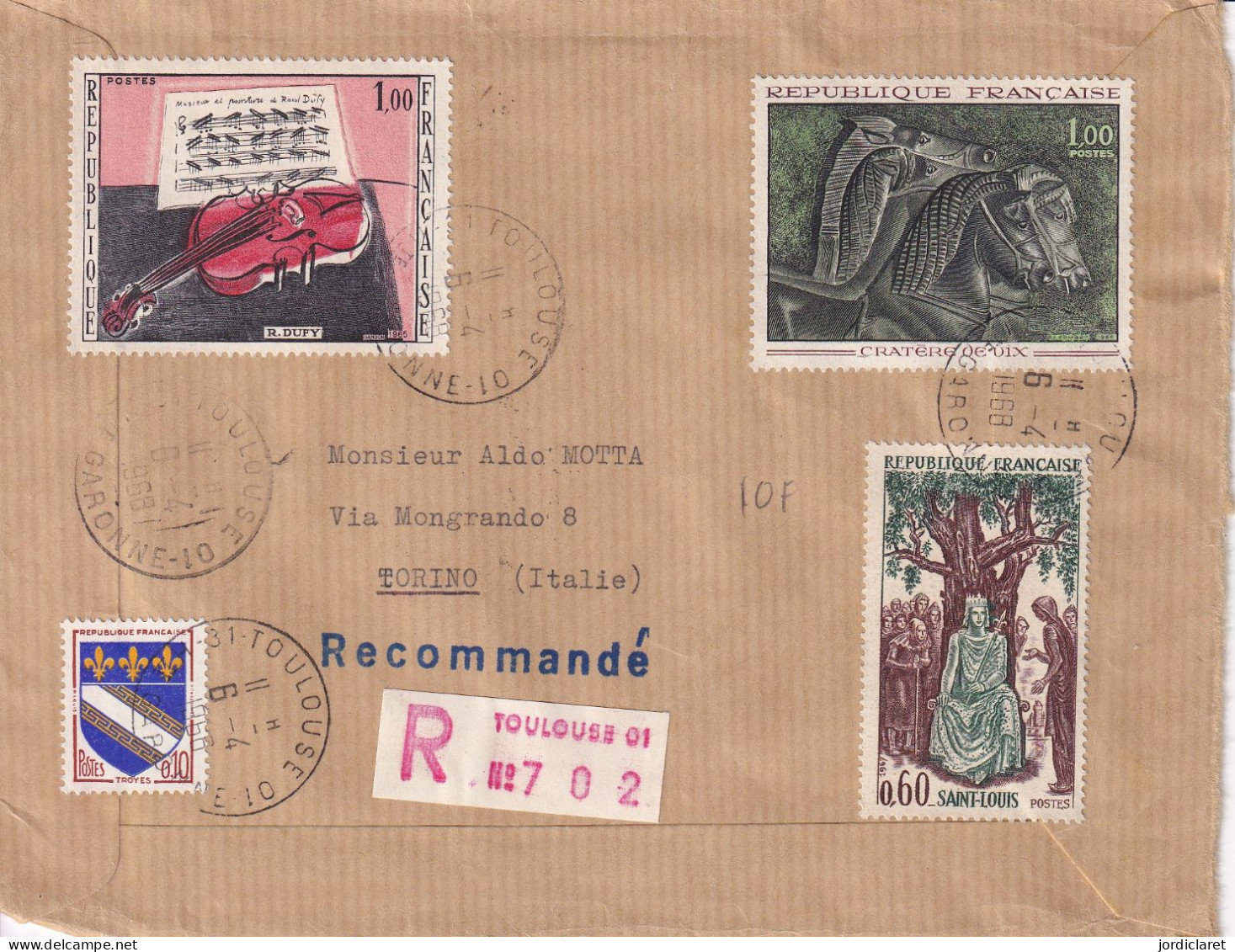 LETTRE 1969  RECOMANDEE  TOLOUSE - Lettres & Documents