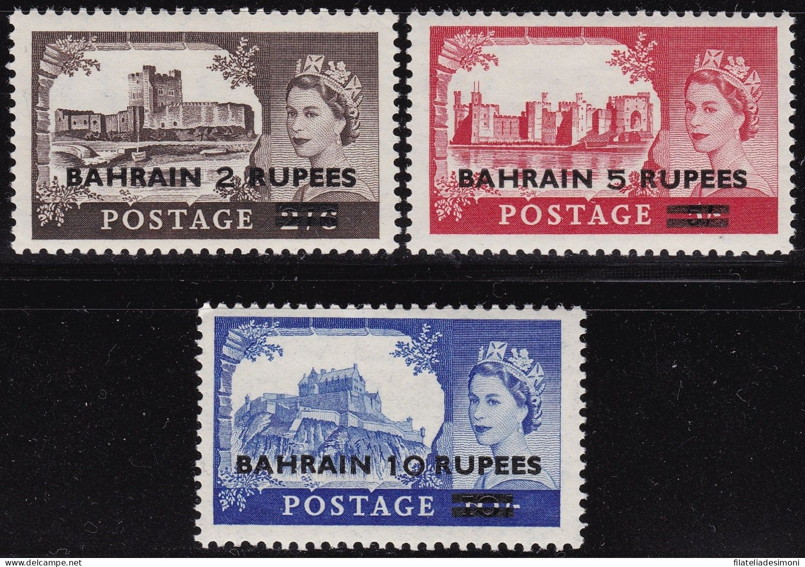 1955-60 BAHRAIN - Stanley Gibbons N. 94/96 Castles Set Of 3 MNH** - Autres & Non Classés