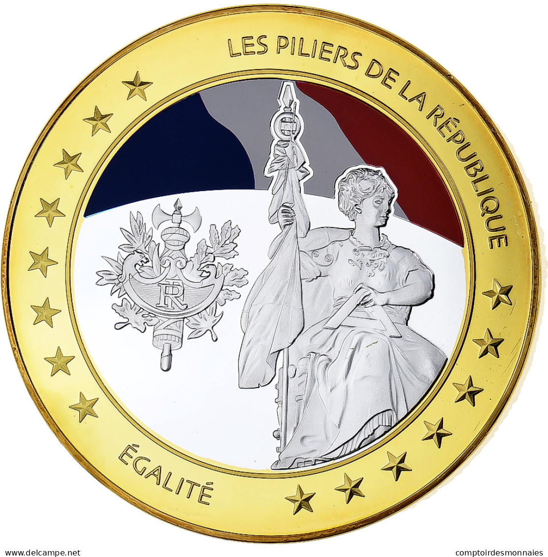 France, Médaille, Les Piliers De La République, Egalité, Cuivre Plaqué - Autres & Non Classés