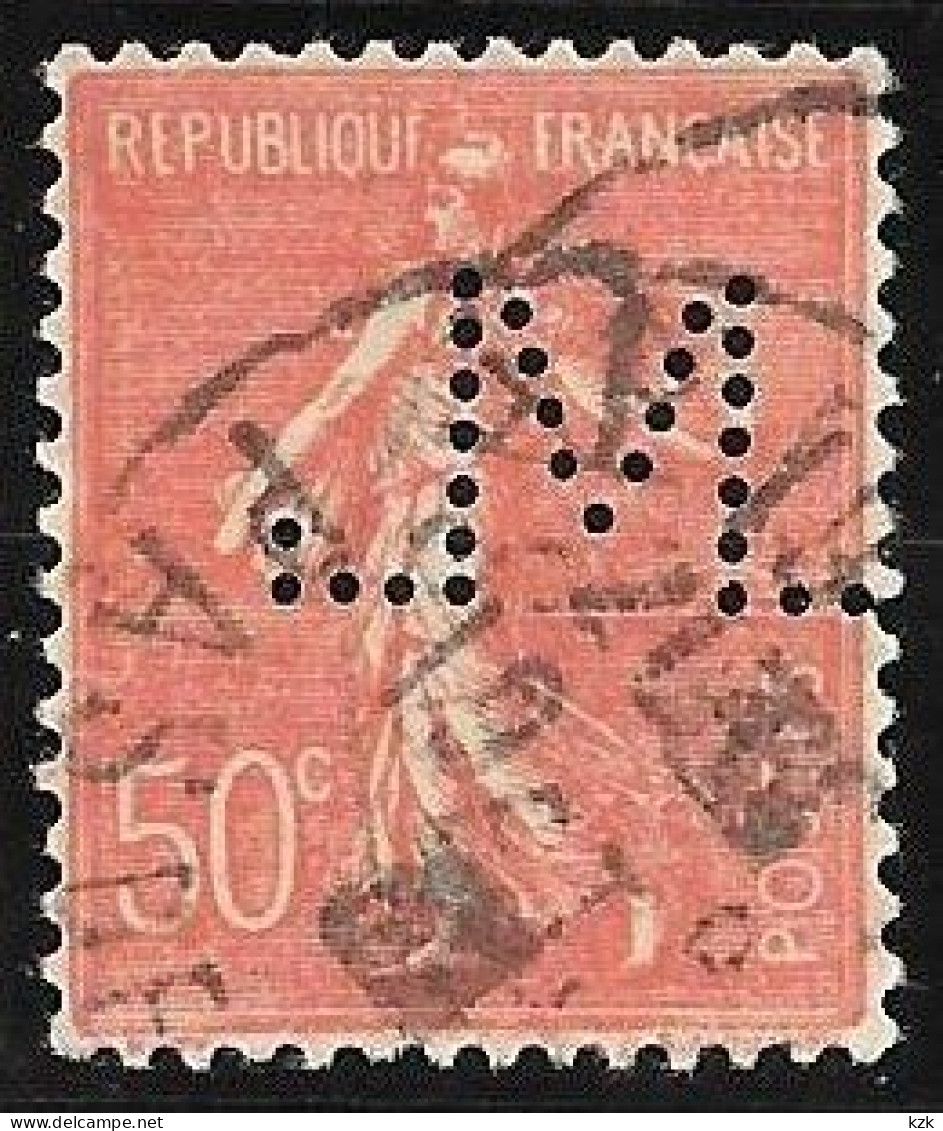 1 04	02	22	N°	199	Perforé	-	M 7	-	SOCIETE DES MINES DE LENS - Used Stamps