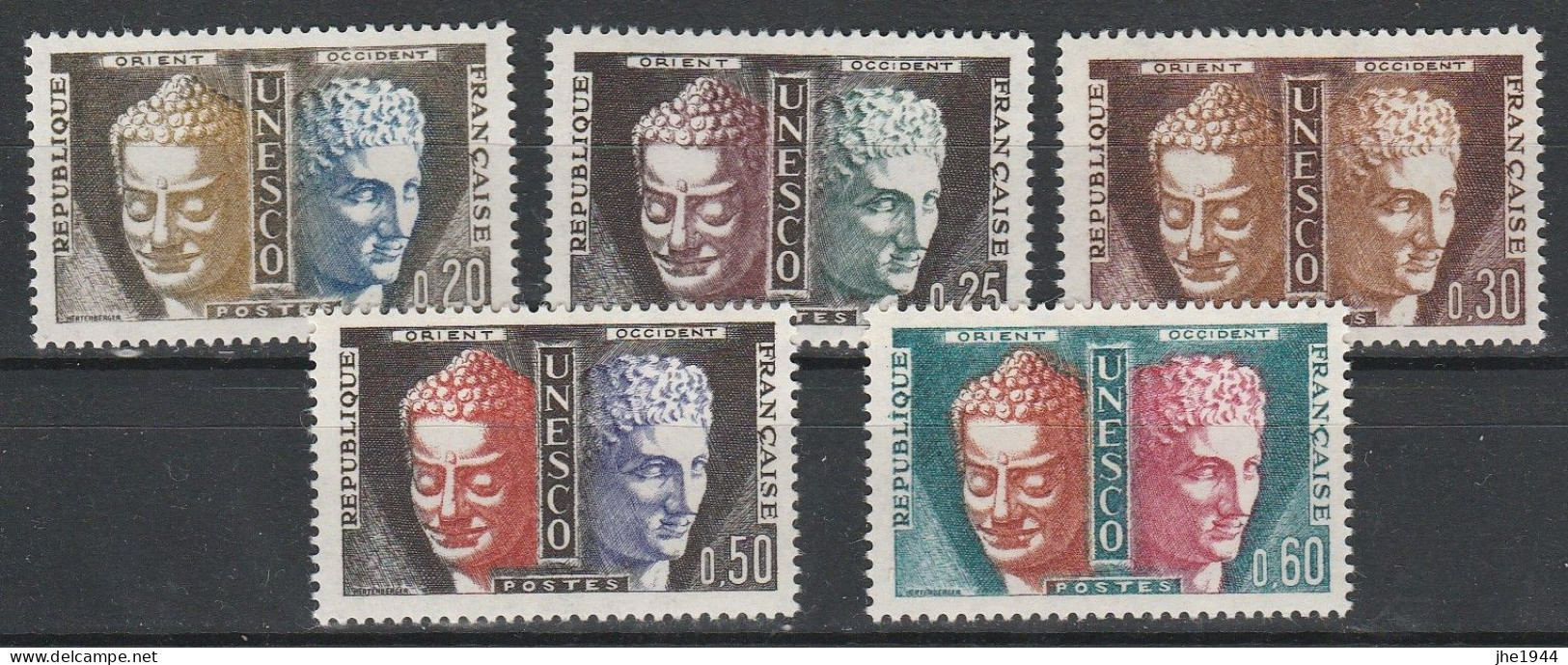 France Service N° 22 à 26 ** UNESCO 1960-65 - Mint/Hinged