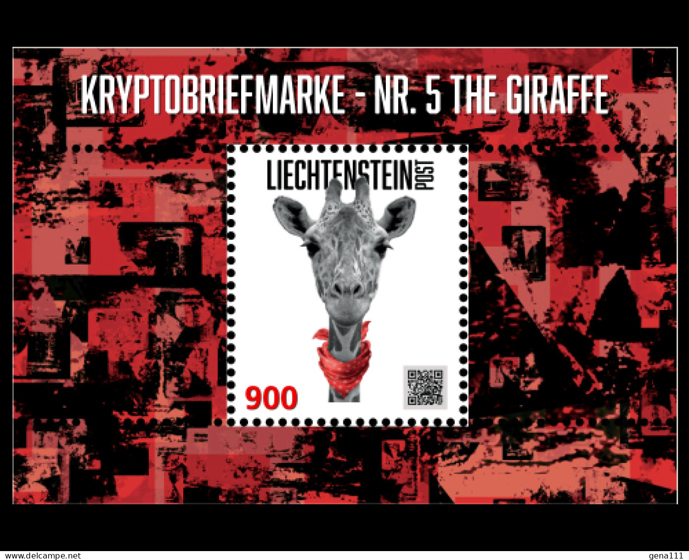 CRYPTO STAMP No. 5 The Giraffe. Sealed. Liechtenstein 2023 - Giraffen