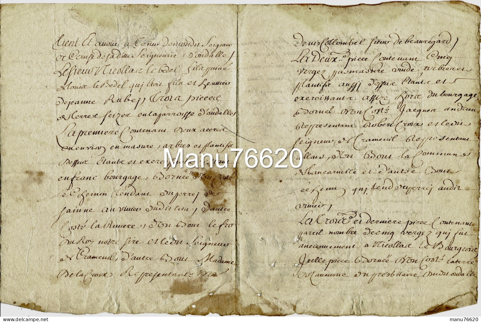 Ref 2 - RARE!, Lettre, Document Notarial Du Seigneur Alexandre Robert Louis Malet De Cramesnil, Né 1689 Et Décès 1731. - Manuscripten