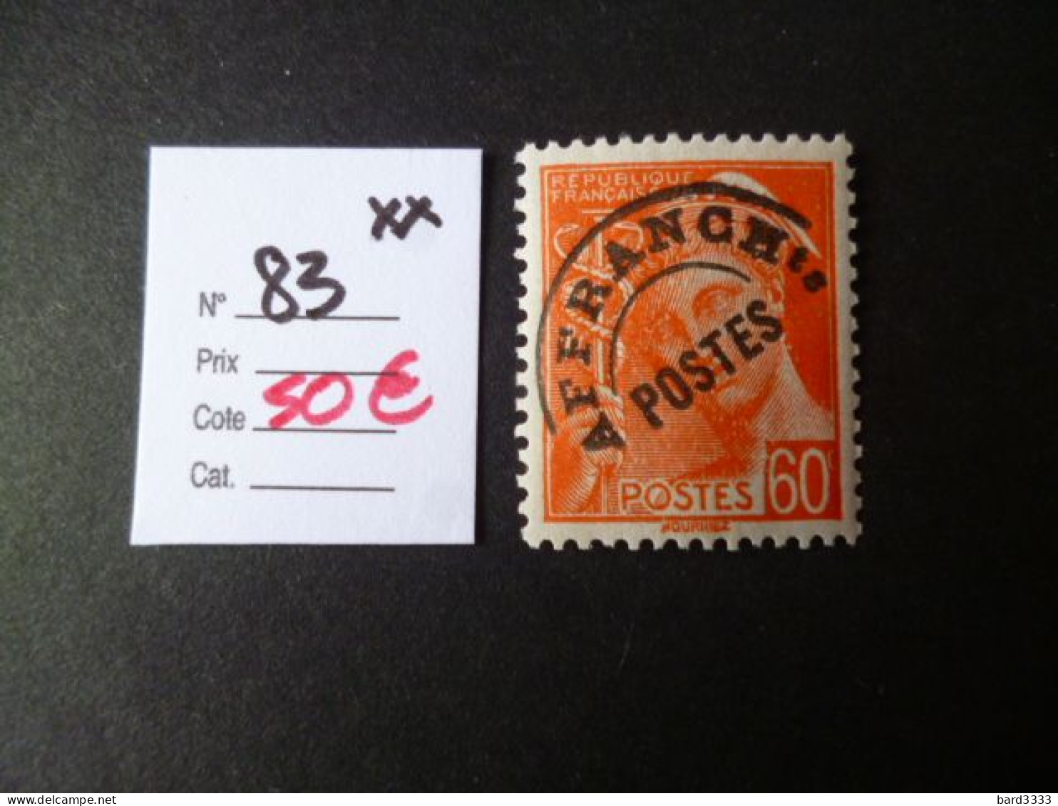 Timbre France Neuf ** Préoblitéré N° 83 Cote 50 € - 1893-1947