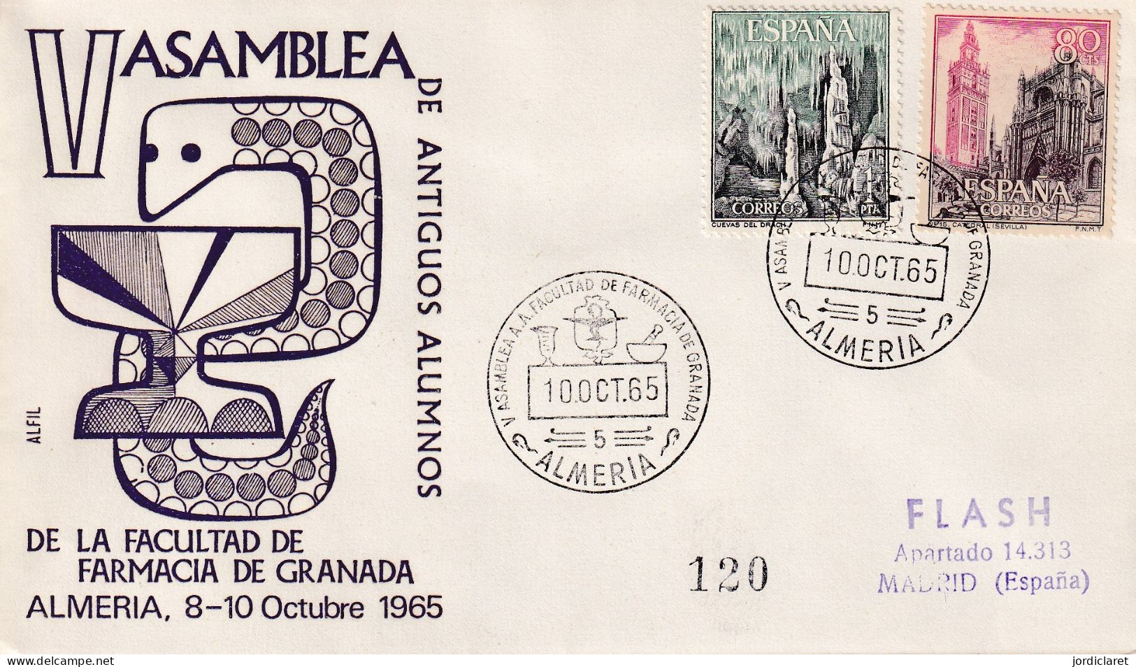 MATASELLOS 1965   ALMERIA  TEMA FARMACIA - Cartas & Documentos