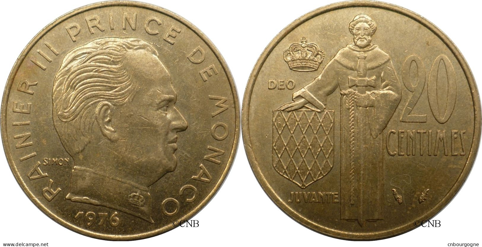 Monaco - Principauté - Rainier III - 20 Centimes 1976 - SUP/AU55 - Mon6603 - 1960-2001 New Francs