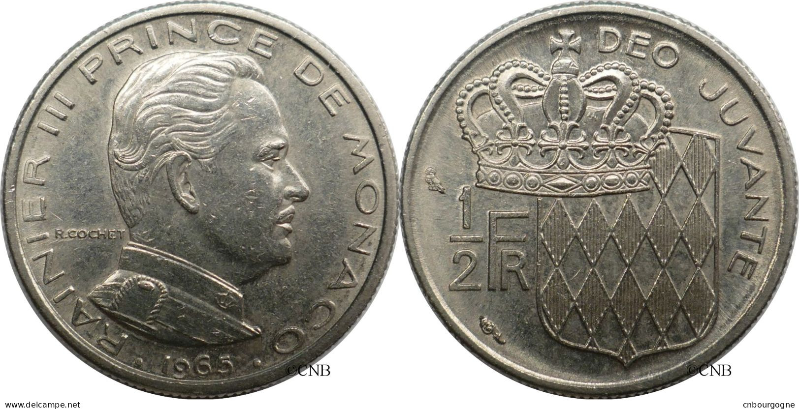 Monaco - Principauté - Rainier III - 1/2 Franc 1965 - TTB+/AU50 - Mon6607 - 1960-2001 Franchi Nuovi