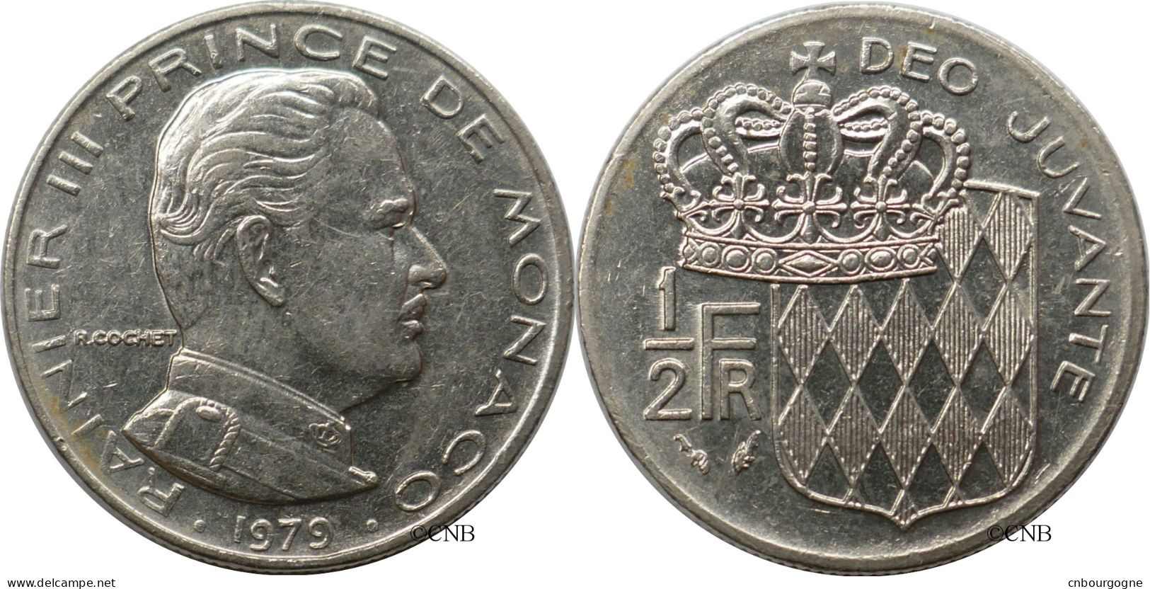 Monaco - Principauté - Rainier III - 1/2 Franc 1979 - TTB+/AU50 - Mon6611 - 1960-2001 New Francs