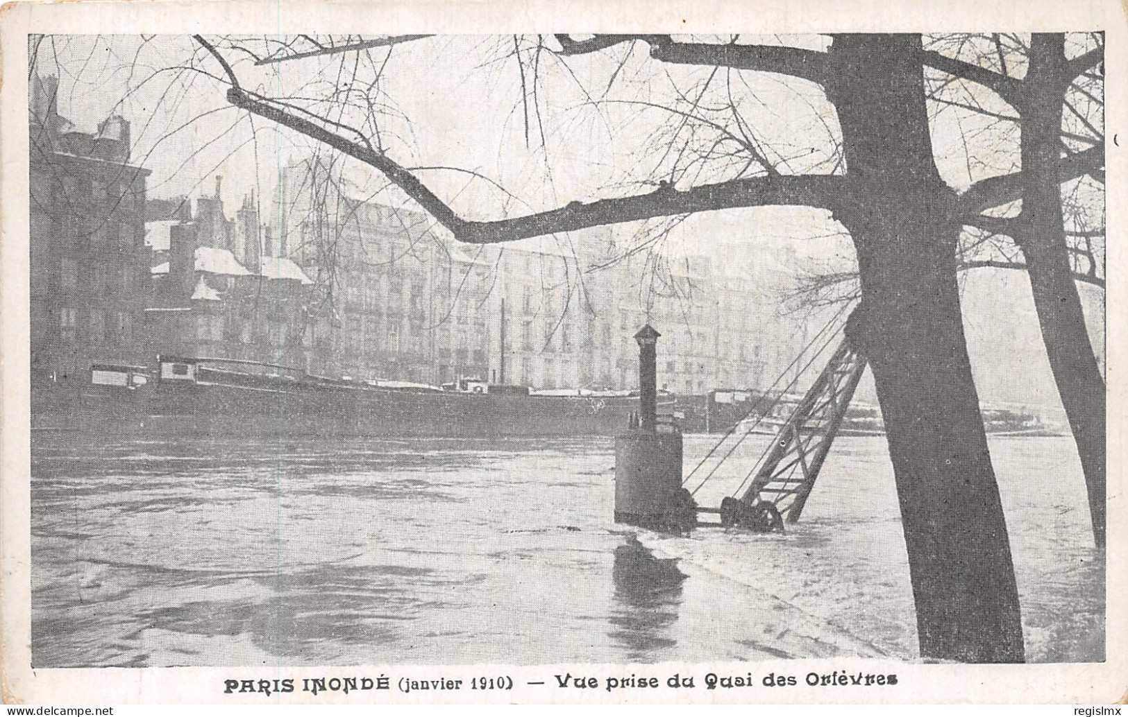 75-PARIS INONDE VUE PRISE DU QUAI DES ORFEVRES-N°T1066-F/0277 - De Overstroming Van 1910