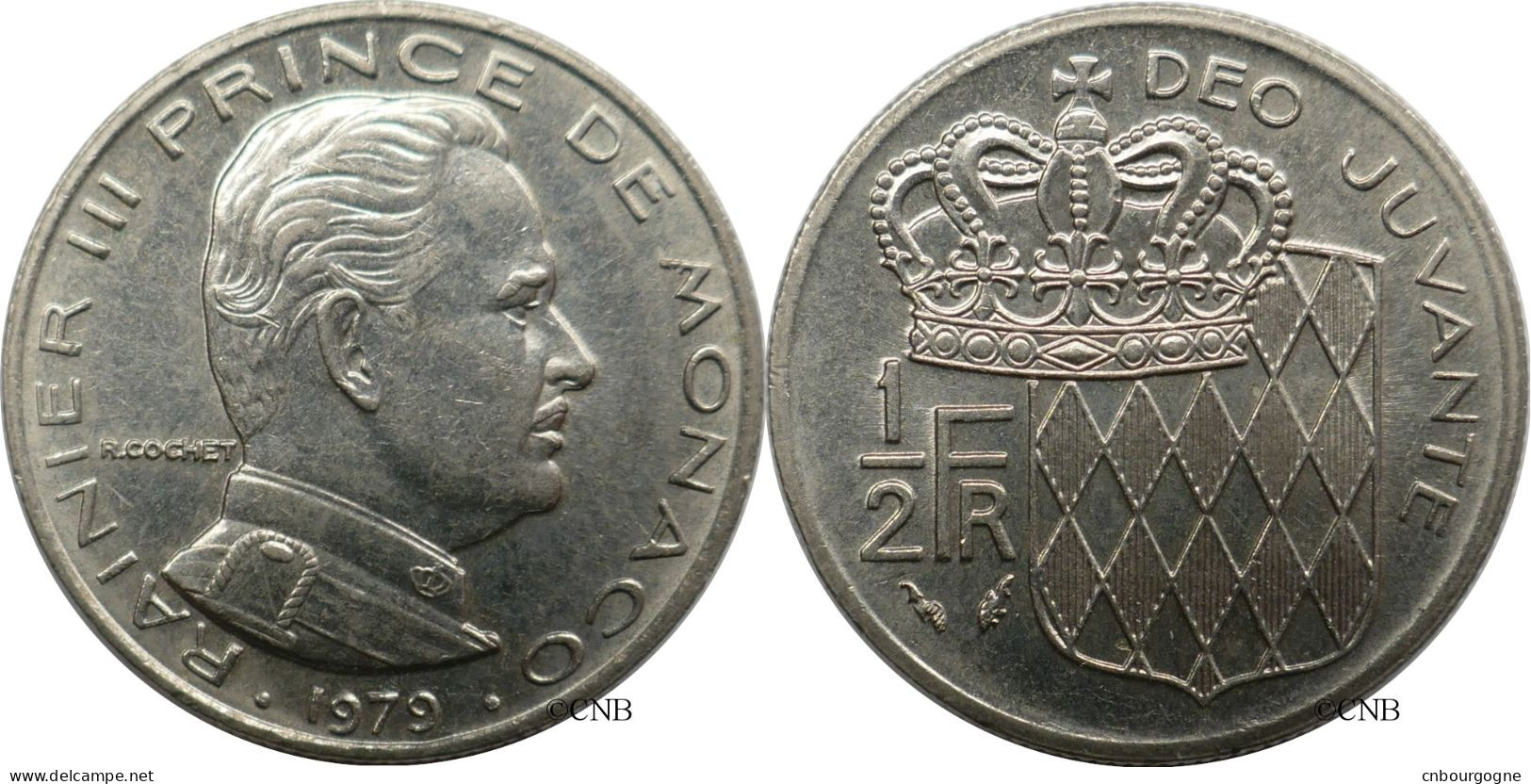 Monaco - Principauté - Rainier III - 1/2 Franc 1979 - SUP/AU58 - Mon6613 - 1960-2001 Neue Francs