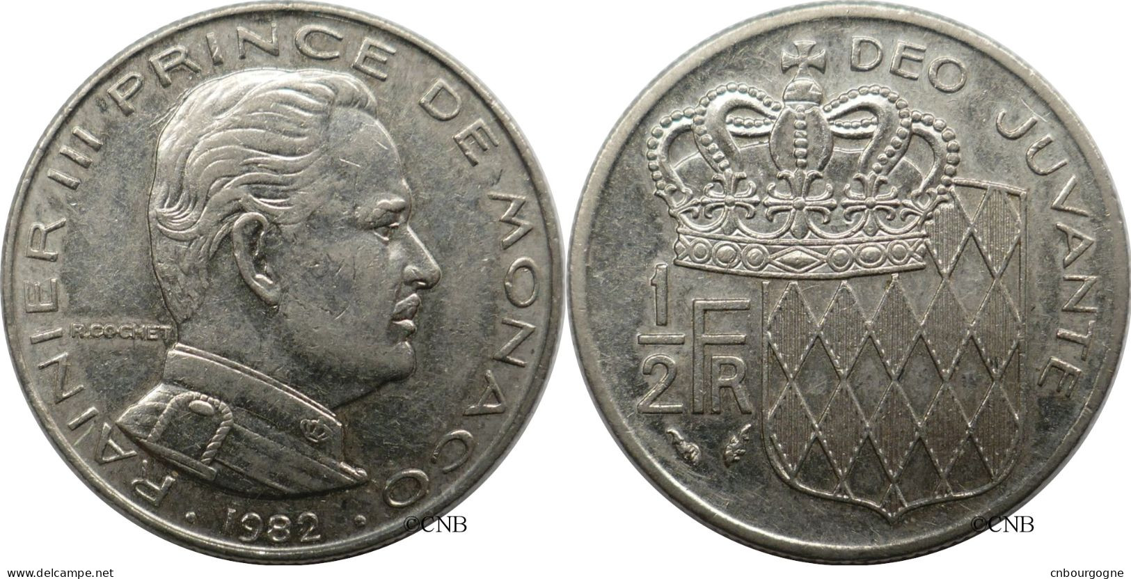 Monaco - Principauté - Rainier III - 1/2 Franc 1982 - TTB/XF45 - Mon6614 - 1960-2001 Nieuwe Frank