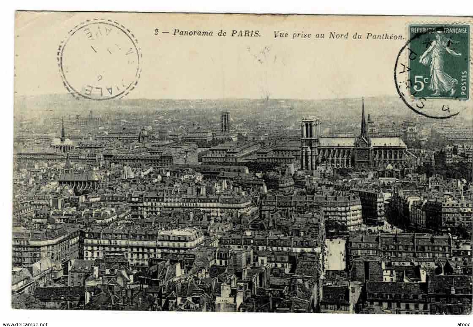 PARIS Panorama De Paris Vue Prise Au Nord Du Panthéon - Mehransichten, Panoramakarten