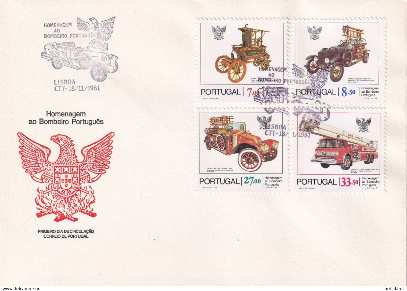 FDC 1981 PORTUGAL - Sapeurs-Pompiers