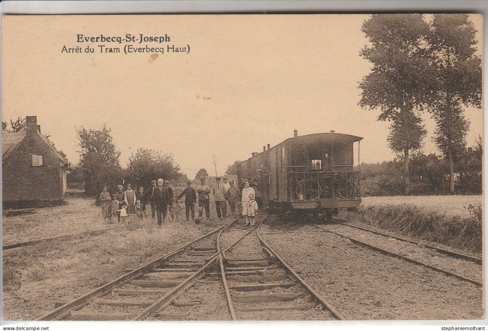 Everbecq-St-Joseph - Arrêt Du Tram ( Everbecq Haut , Brakel ),( Stoomtram , Tram Vicinal à Vapeur - Brakel