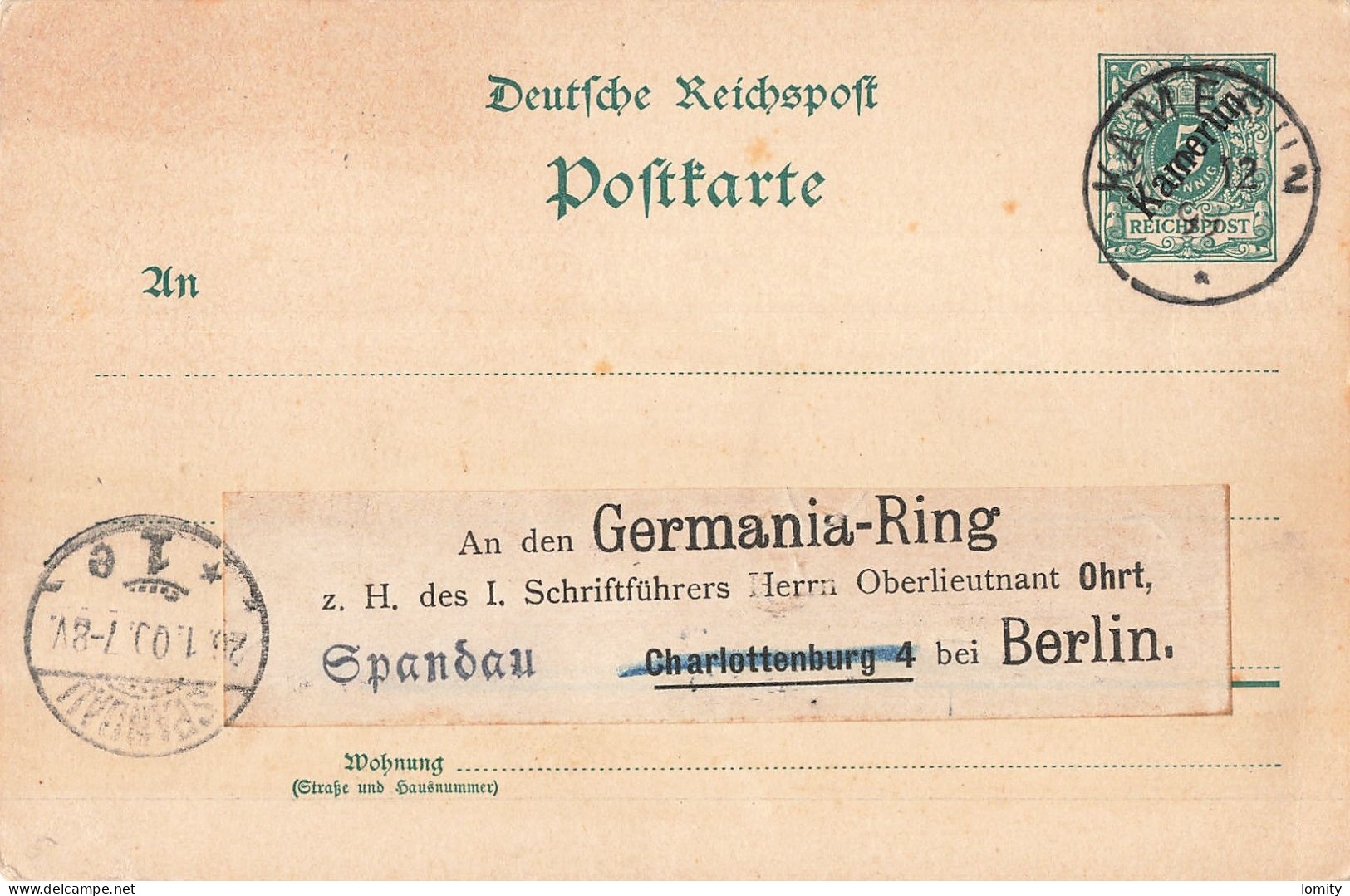 Colonie Allemande Deutsches Reich Kolonien Kamerun Postkarte Départ 1899 Cameroun Entier Postal Ganzsache - Kamerun