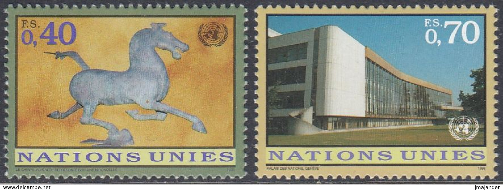 United Nations Geneva 1996 - Definitive Stamps Set: Palace Of Nations, Chinese Horse - Mi 256-258 ** MNH - Ongebruikt