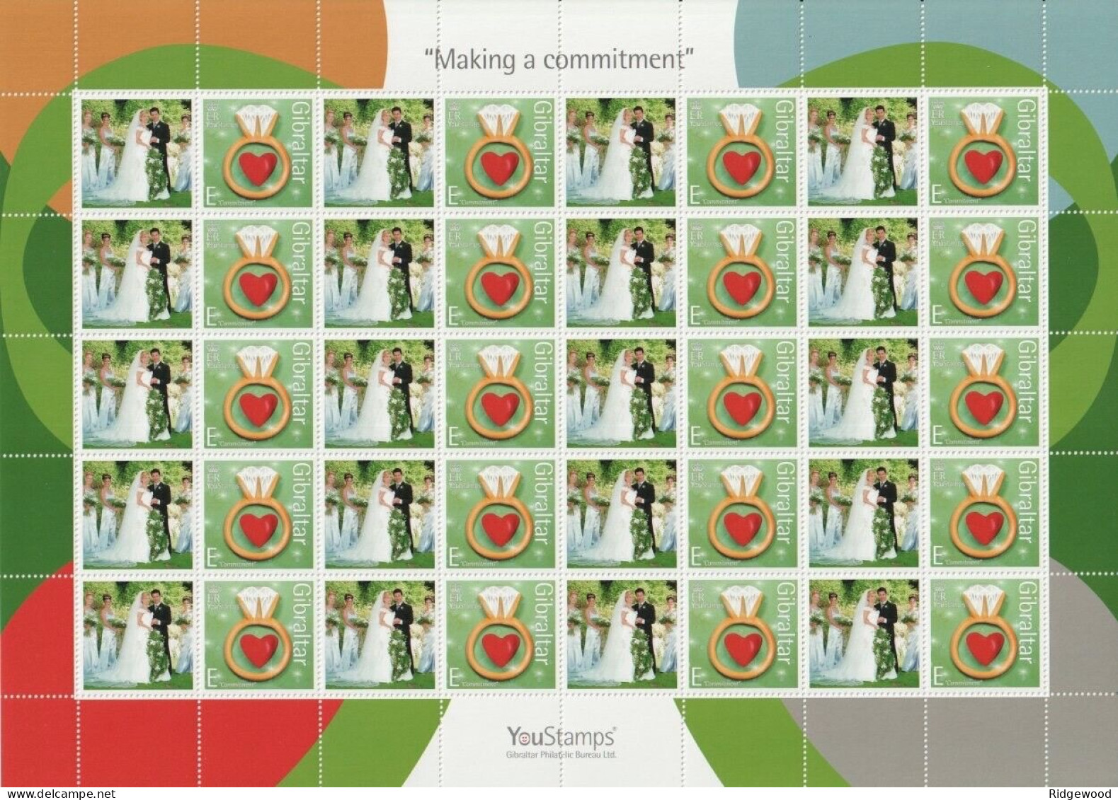 2007 Gibraltar - YouStamps© - Generic Label Sheet  "Making A Commitment" : 20 X E - MNH - Gibraltar
