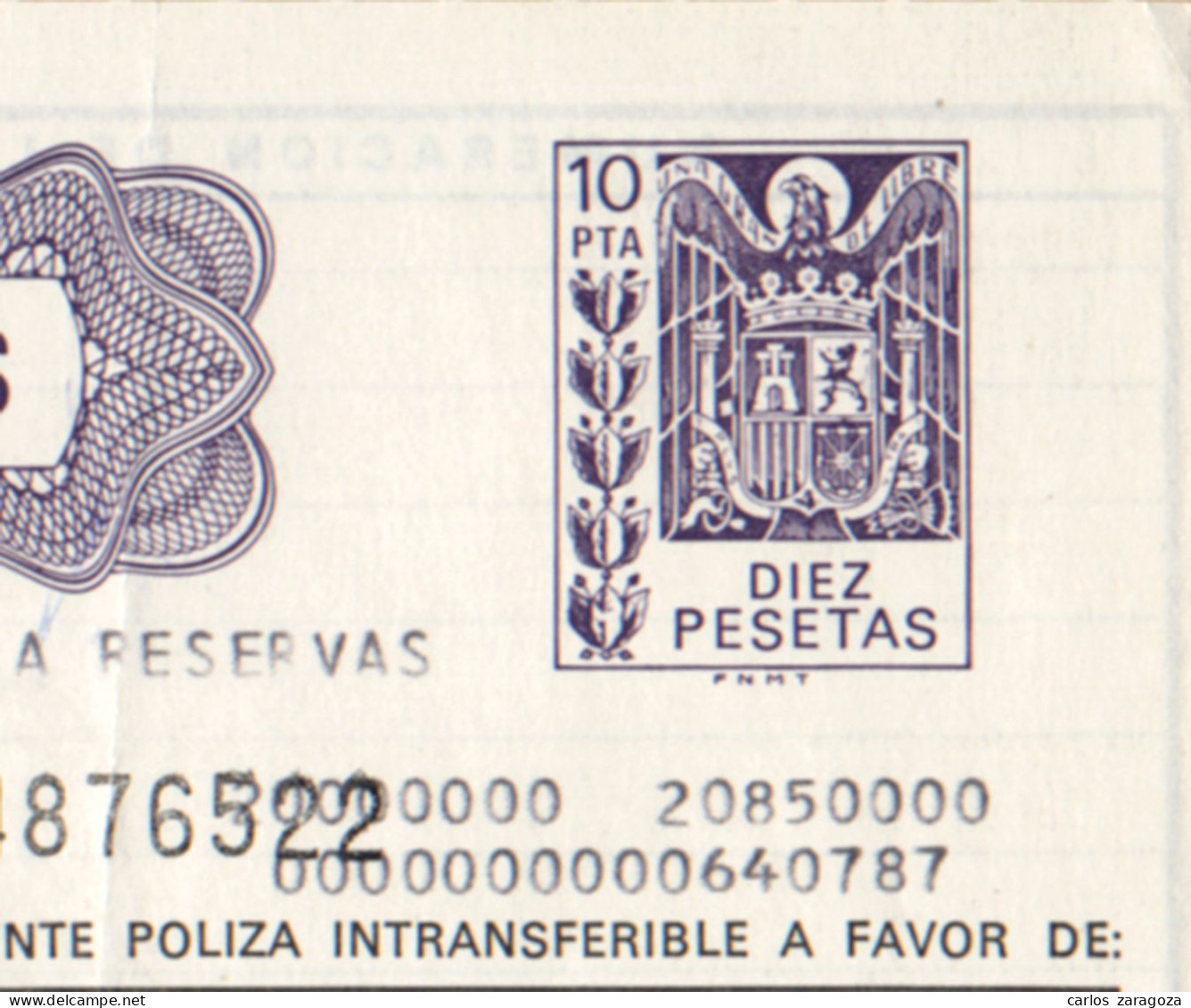 Póliza De TITULACIÓN DE SUSCRIPCIONES—Timbre Clase única, 10 Ptas—Timbrología—Entero Fiscal 1977 - Revenue Stamps