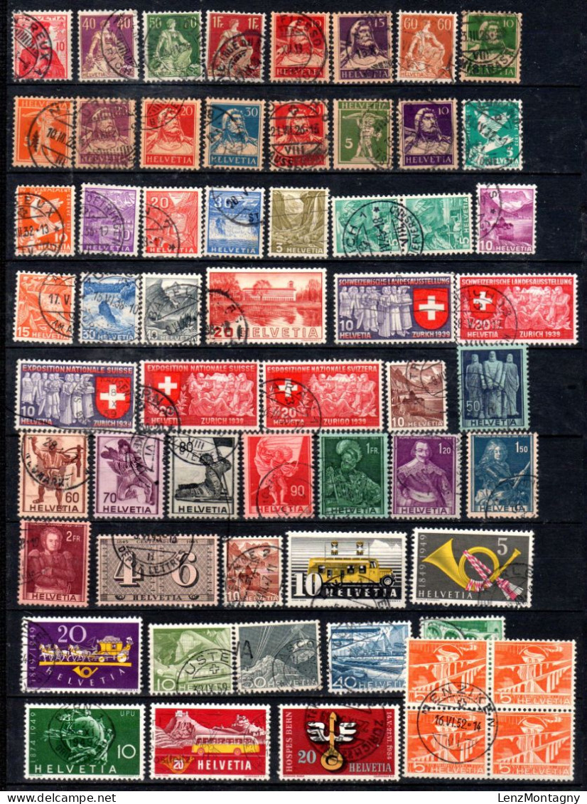 Timbres SUISSE Doubles, Surtout Oblitéré Selon Les Scans, Chaque Image Dans Un Pochette - Autres & Non Classés