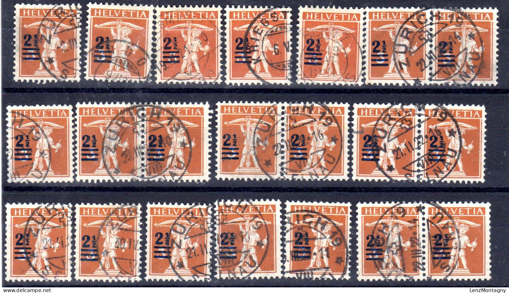 Timbres SUISSE doubles, surtout oblitéré selon les scans, chaque image dans un pochette