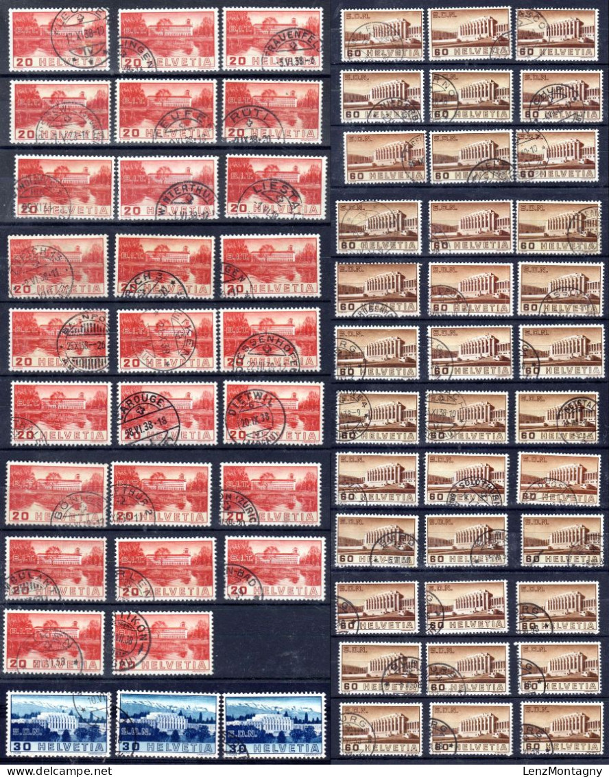 Timbres SUISSE doubles, surtout oblitéré selon les scans, chaque image dans un pochette