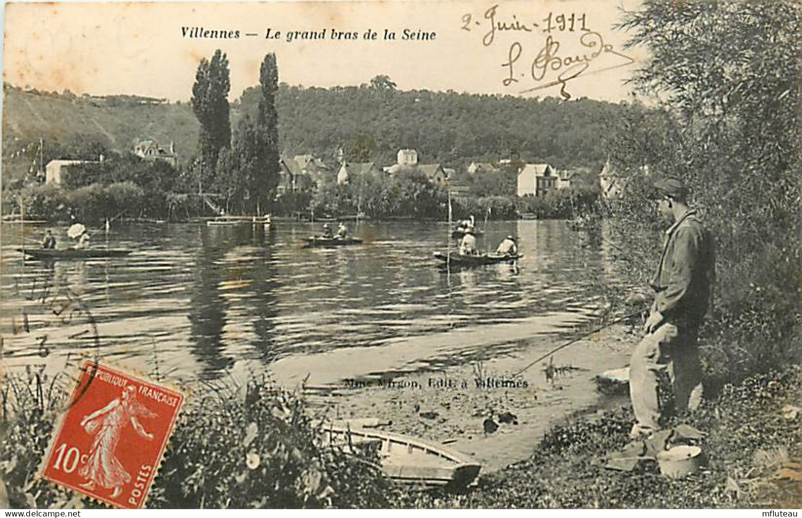 78* VILLENNES  Bras De Seine Pecheur  MA104,1010 - Villennes-sur-Seine