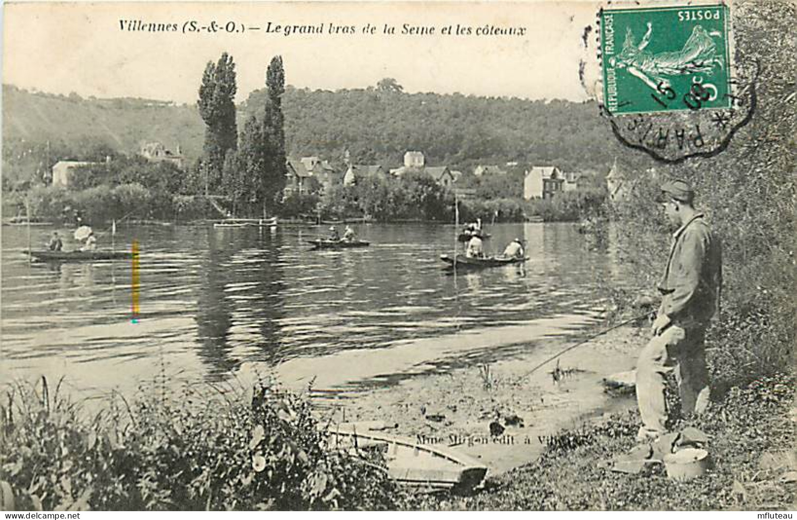 78* VILLENNES  La Seine  Pecheur  MA104,1004 - Villennes-sur-Seine