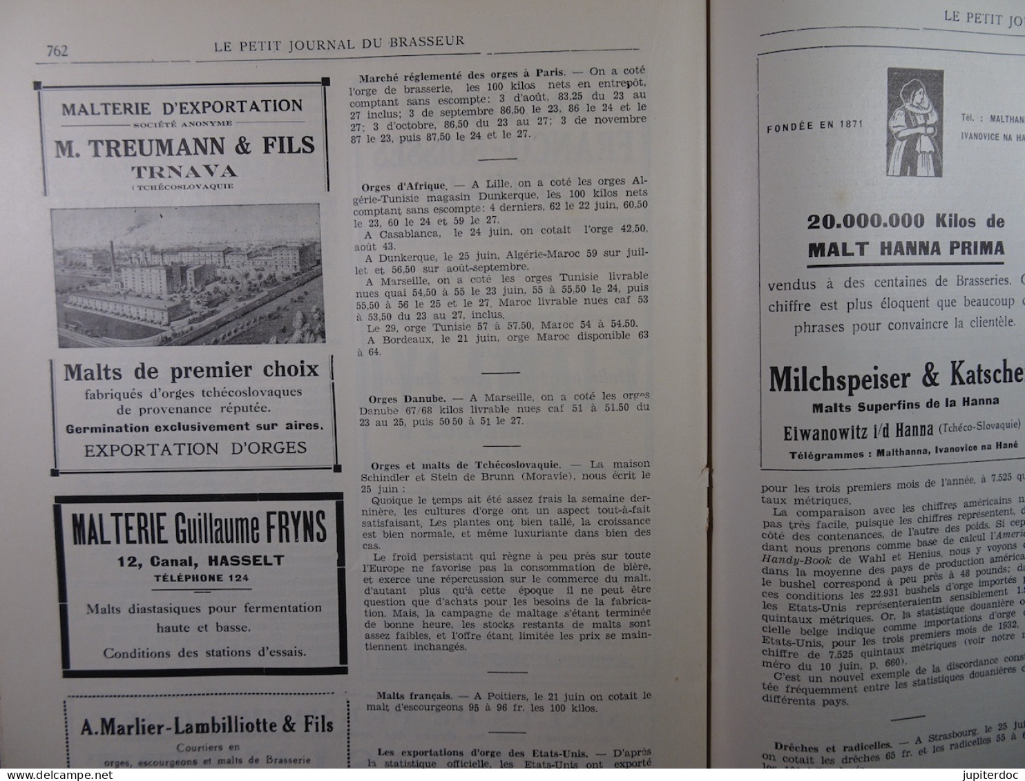 Le Petit Journal Du Brasseur N° 1682 De 1932 Pages 734 à 764 Brasserie Belgique Bières Publicité Matériel Brassage - 1900 - 1949