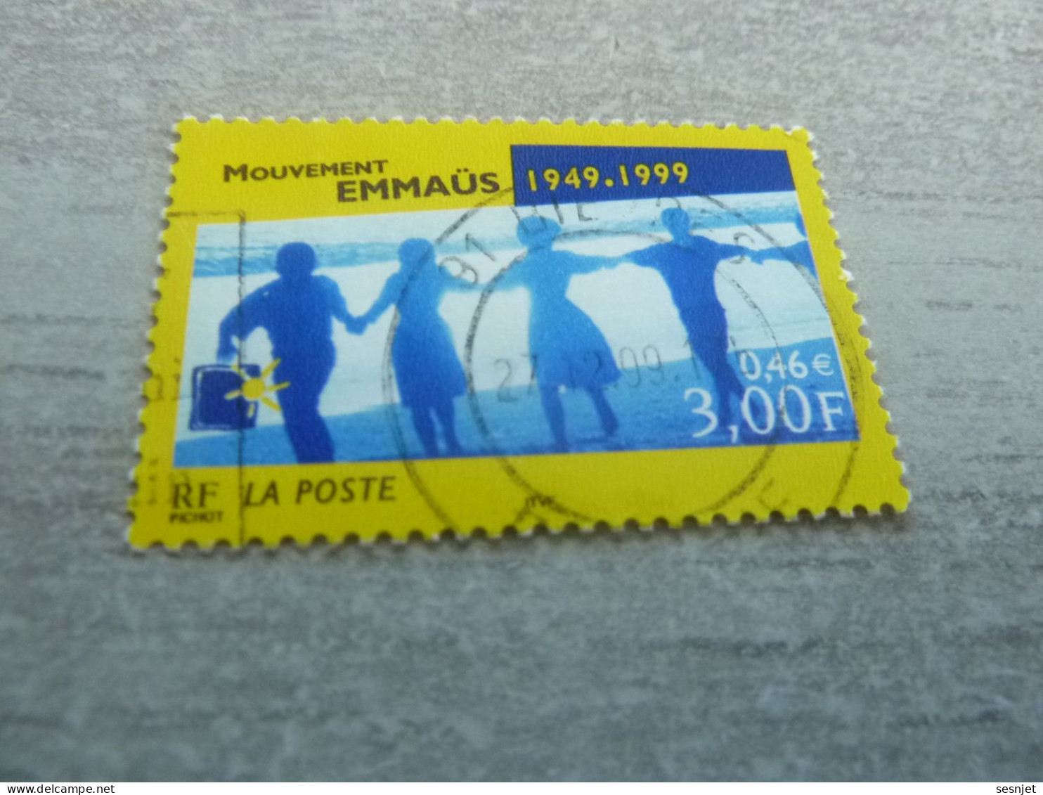 Cinquantenaire Du Mouvement Emmaüs - 3f. (0.46 €) - Yt 3282 - Multicolore - Oblitéré - Année 1999 - - Gebraucht