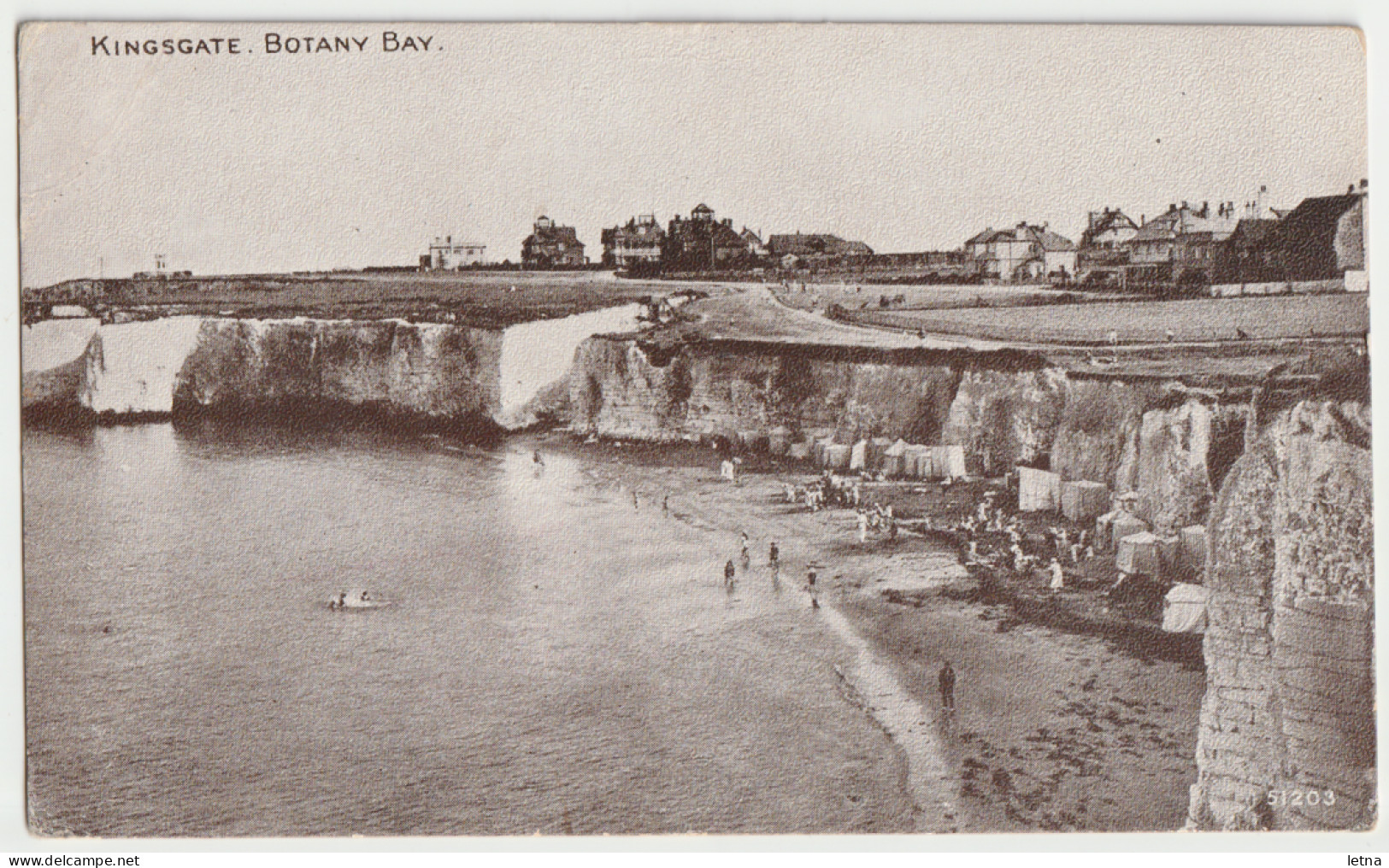 GB UK ENGLAND GREAT BRITAIN Beach Cliffs Botany Bay KINGSGATE Kent Photochrom Postcard 1926 Pmk 1/2d Stamps - Sonstige & Ohne Zuordnung