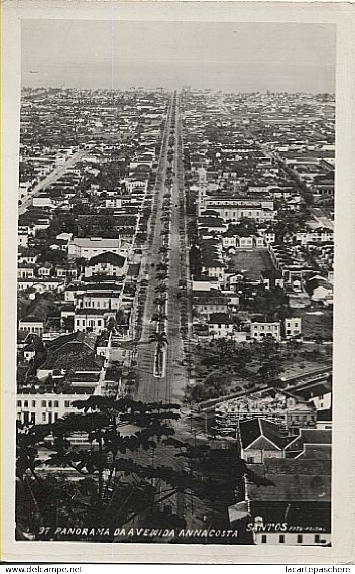 X125372 AMERIQUE DU SUD BRESIL BRASIL SAO PAULO SANTOS PANORAMA DA AVENIDA  ANNA COSTA  FOTO POSTAL - São Paulo