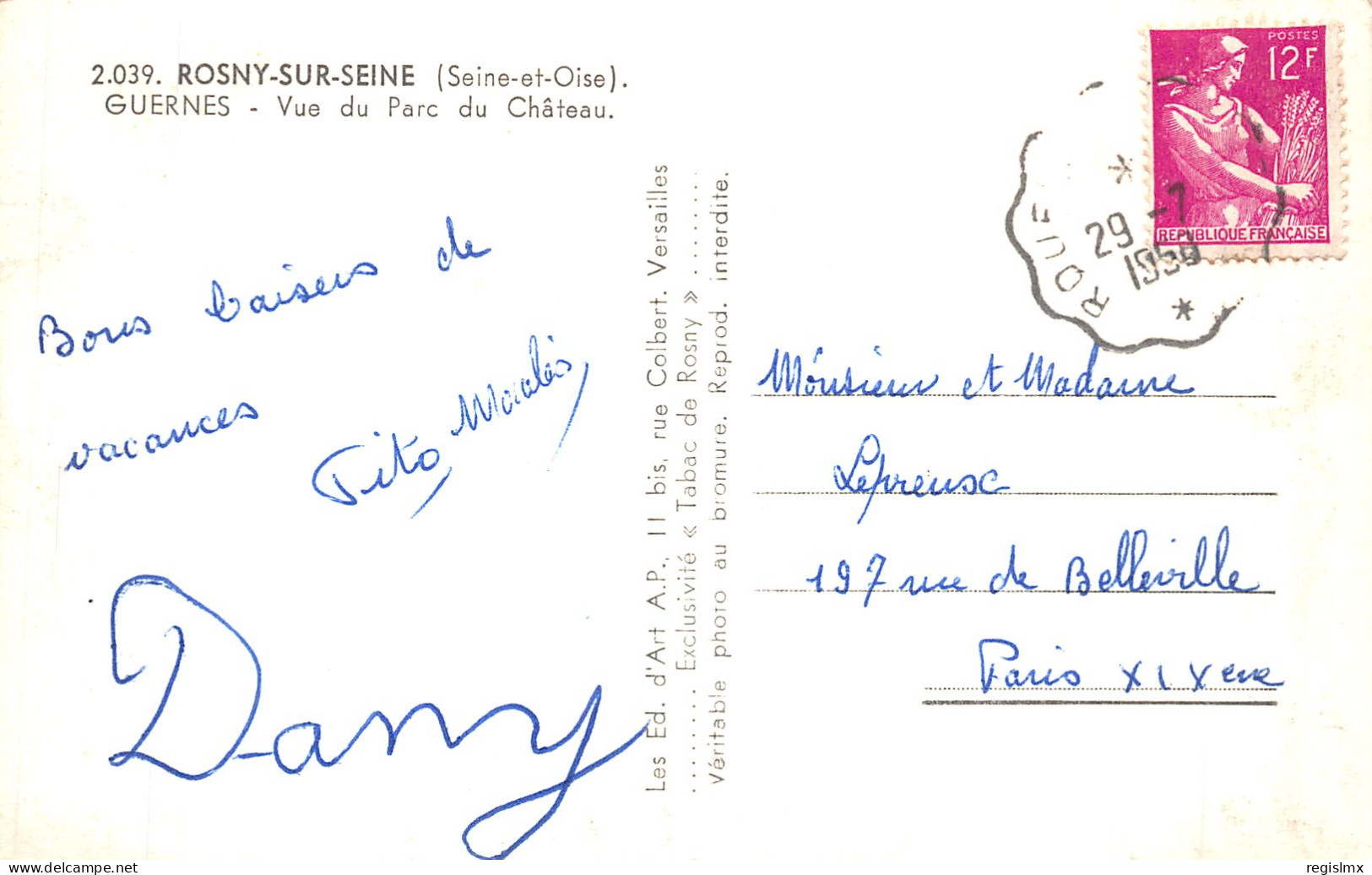 78-ROSNY SUR SEINE-N°T1072-C/0339 - Rosny Sur Seine