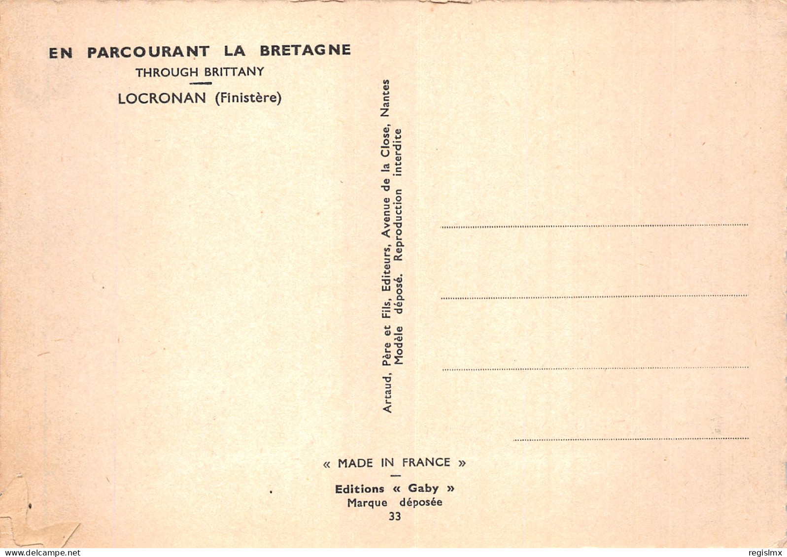 29-LOCRONAN FOLKLORE-N°T1073-B/0249 - Locronan