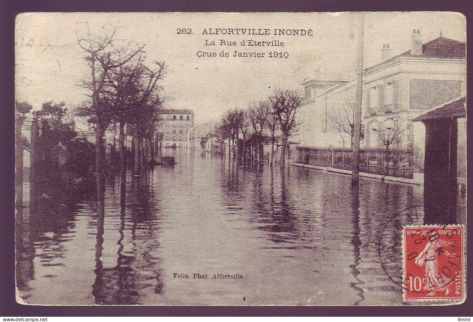 94 - INONDATION 1910 - ALFORTVILLE - RUE ETERVILLE INONDÉE - - Alfortville