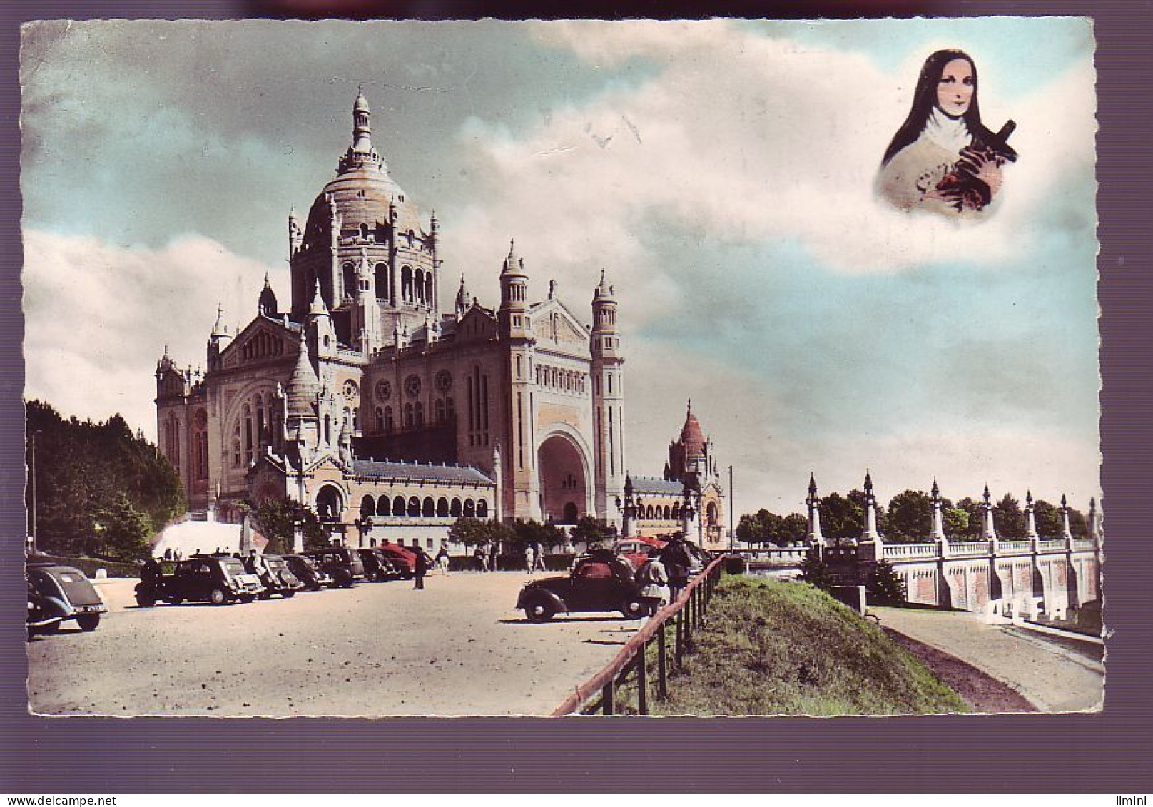 14 - LISIEUX - LA BASILIQUE - AUTOMOBILE  - ANIMÉE - - Lisieux