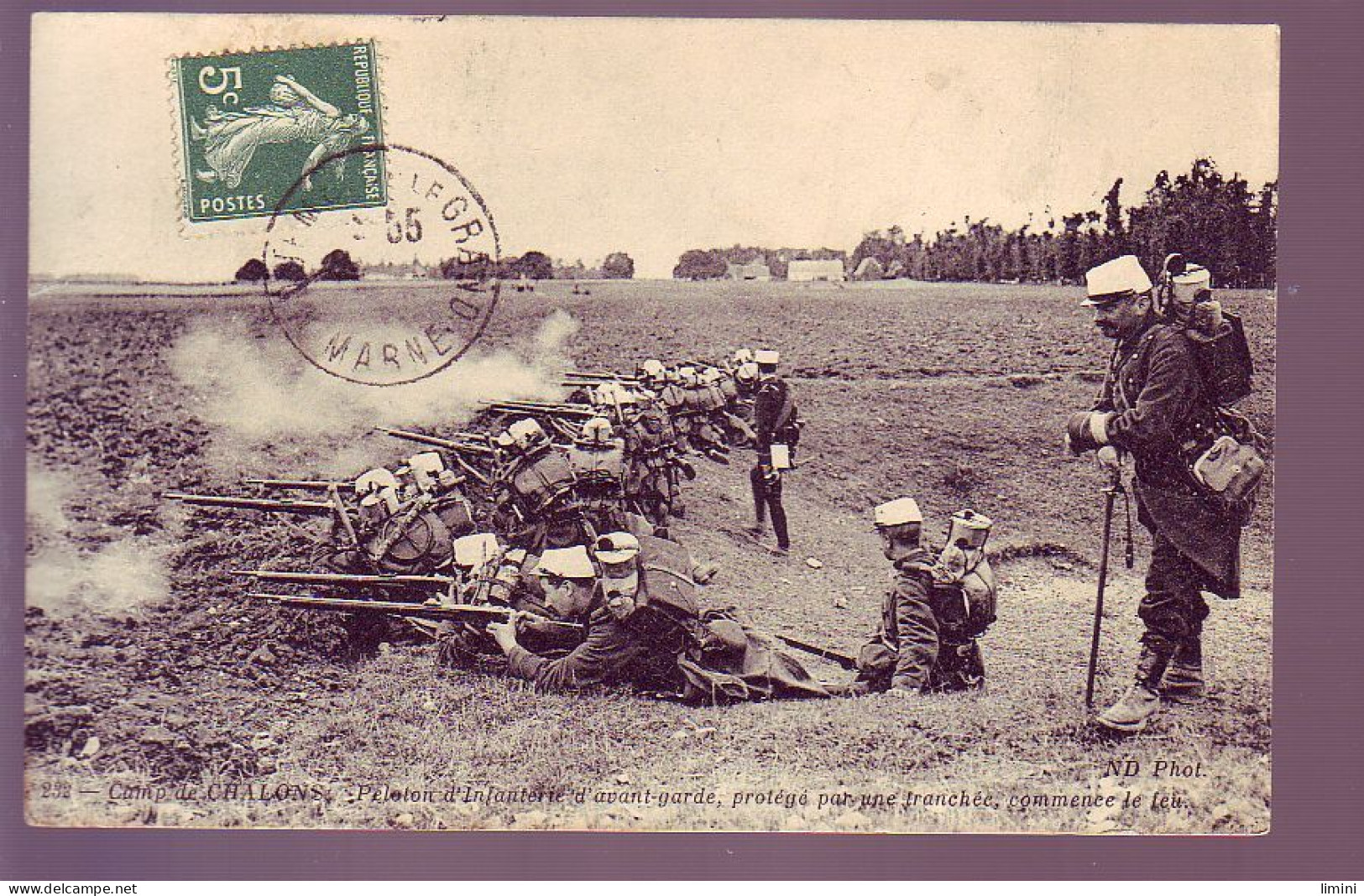 51 - CAMP DE CHALONS - PELOTON D'INFANTERIE EN MANOEUVRE DE TIR - ANIMÉE - - Camp De Châlons - Mourmelon