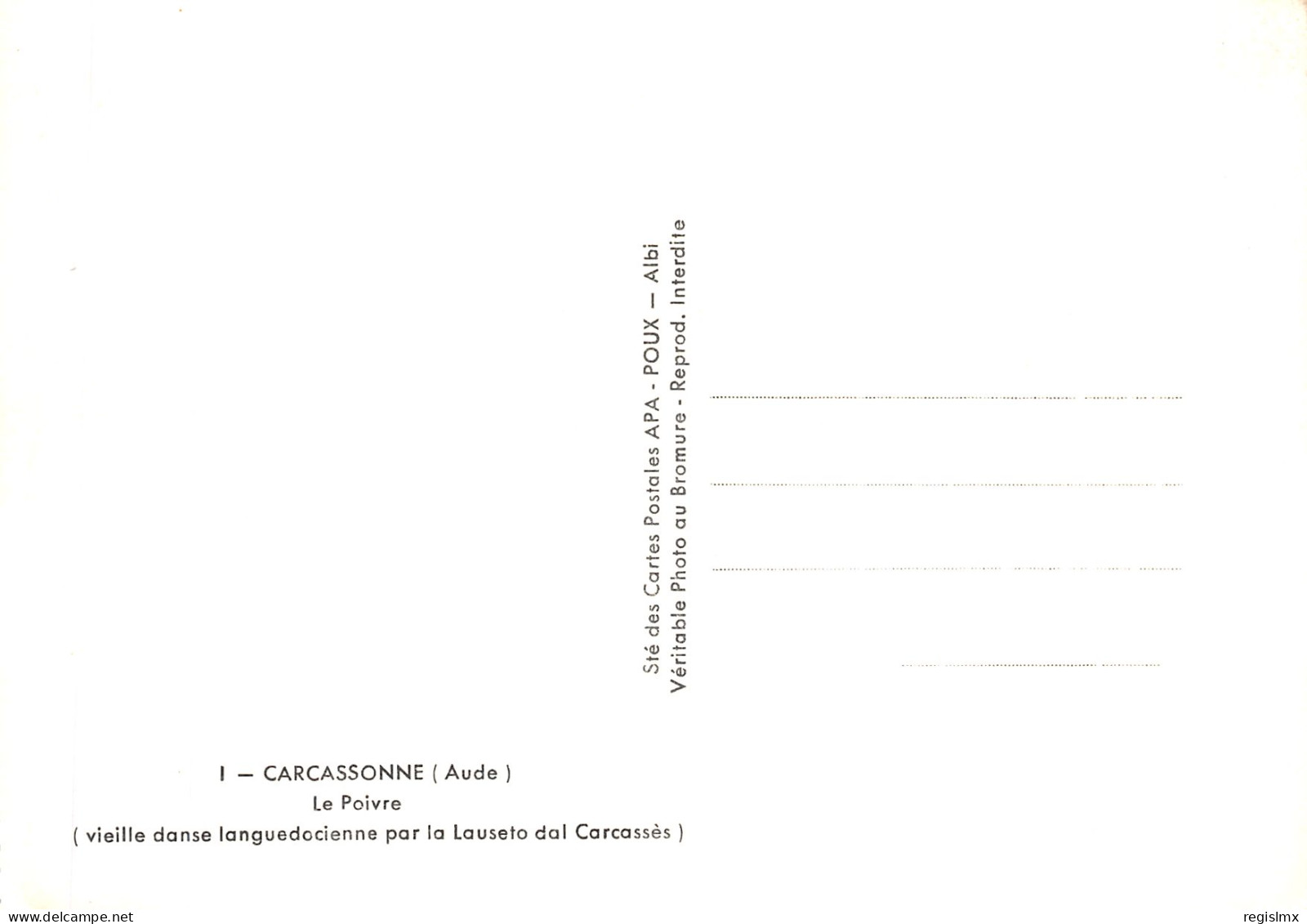 11-CARCASSONNE FOLKLORE DANSE LE POIVRE-N°T1074-D/0173 - Carcassonne
