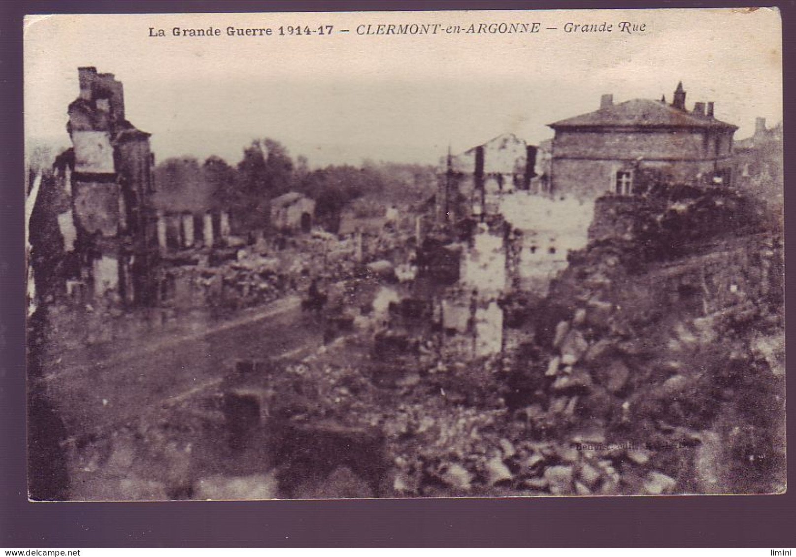 55 - GUERRE 14/18 - CLERMONT En ARGONNE - GRANDE RUE DETRUITE - - Clermont En Argonne