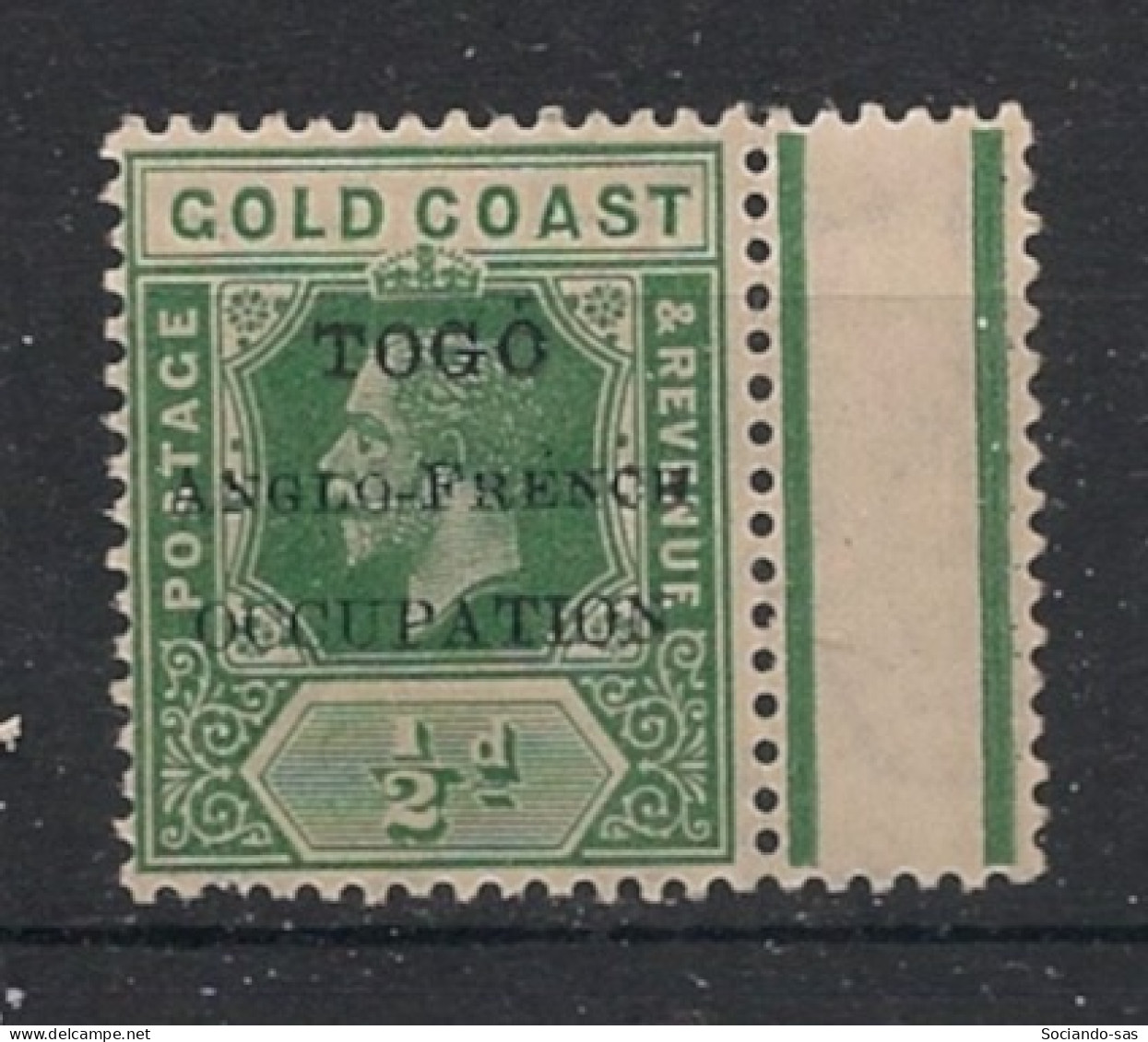 TOGO - 1915 - N°YT. 59 - Gold Coast 1/2p Vert - Neuf Luxe** / MNH / Postfrisch - Unused Stamps
