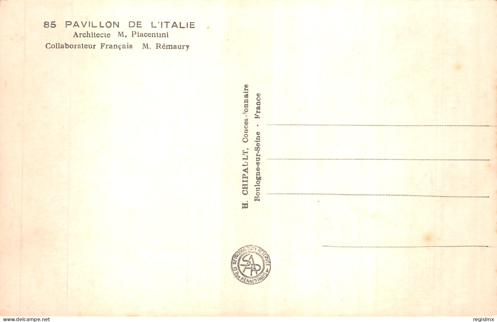 75-PARIS EXPOSITION INTERNATIONALE 1937 PAVILLON DE L Italie-N°T1075-H/0059 - Tentoonstellingen