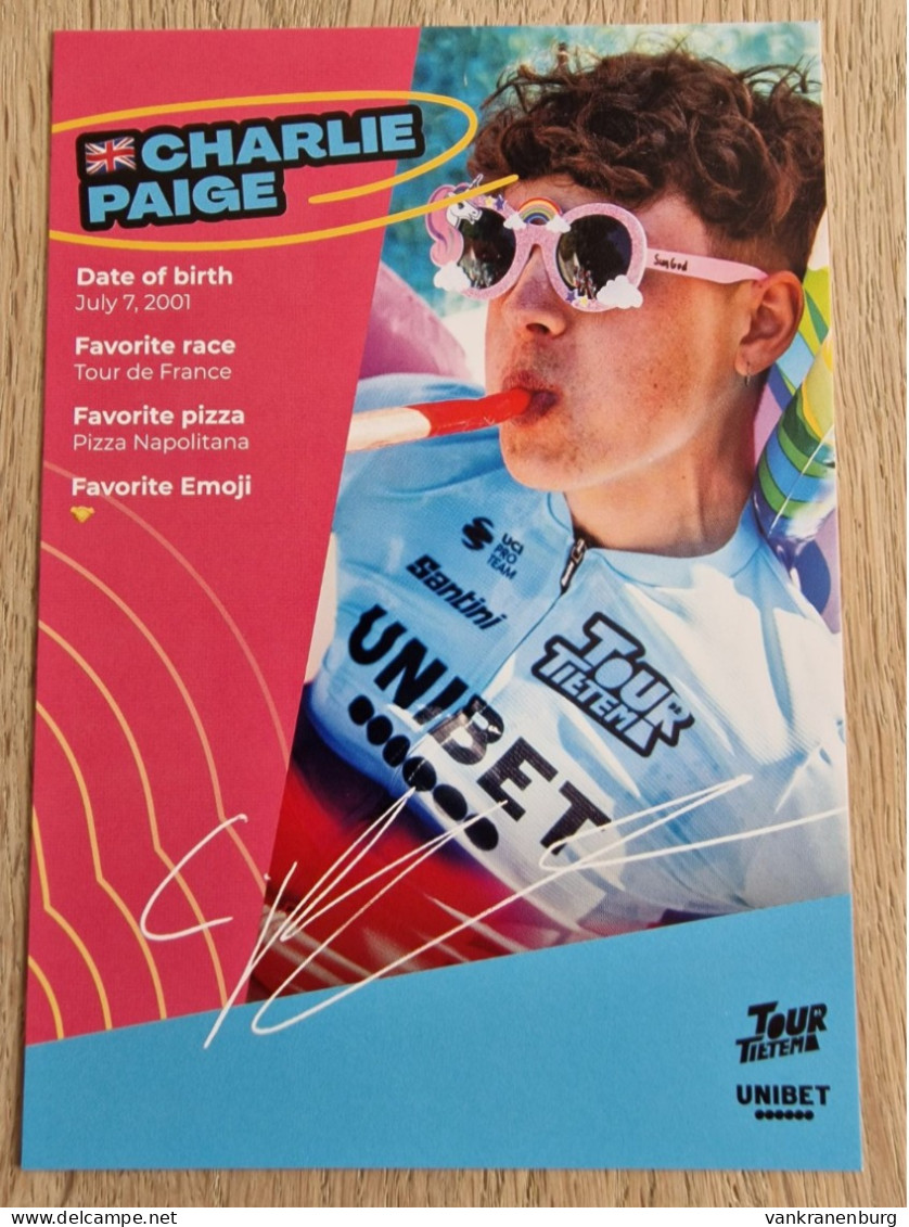 Card Charlie Paige - Team Tour De Tietema-Unibet - 2024 - Cycling - Cyclisme - Ciclismo - Wielrennen - Radsport