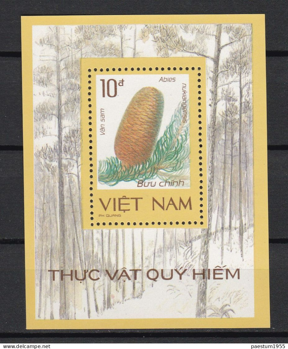 Feuillet Neuf** MNH 1986 Viêt-Nam Vietnam Flore : Fruits De Conifères Mi:VN BL52, Yt:VN BF34 - Viêt-Nam