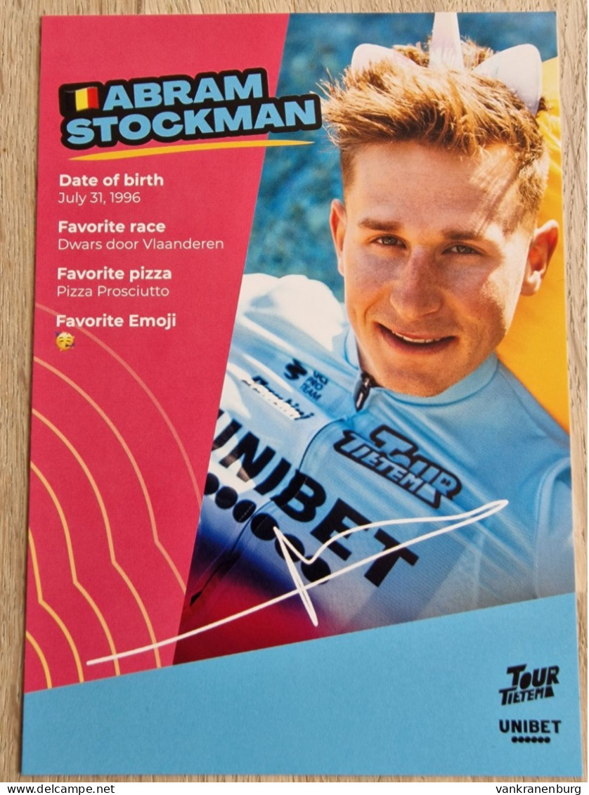 Card Abram Stockman - Team Tour De Tietema-Unibet - 2024 - Cycling - Cyclisme - Ciclismo - Wielrennen - Radsport