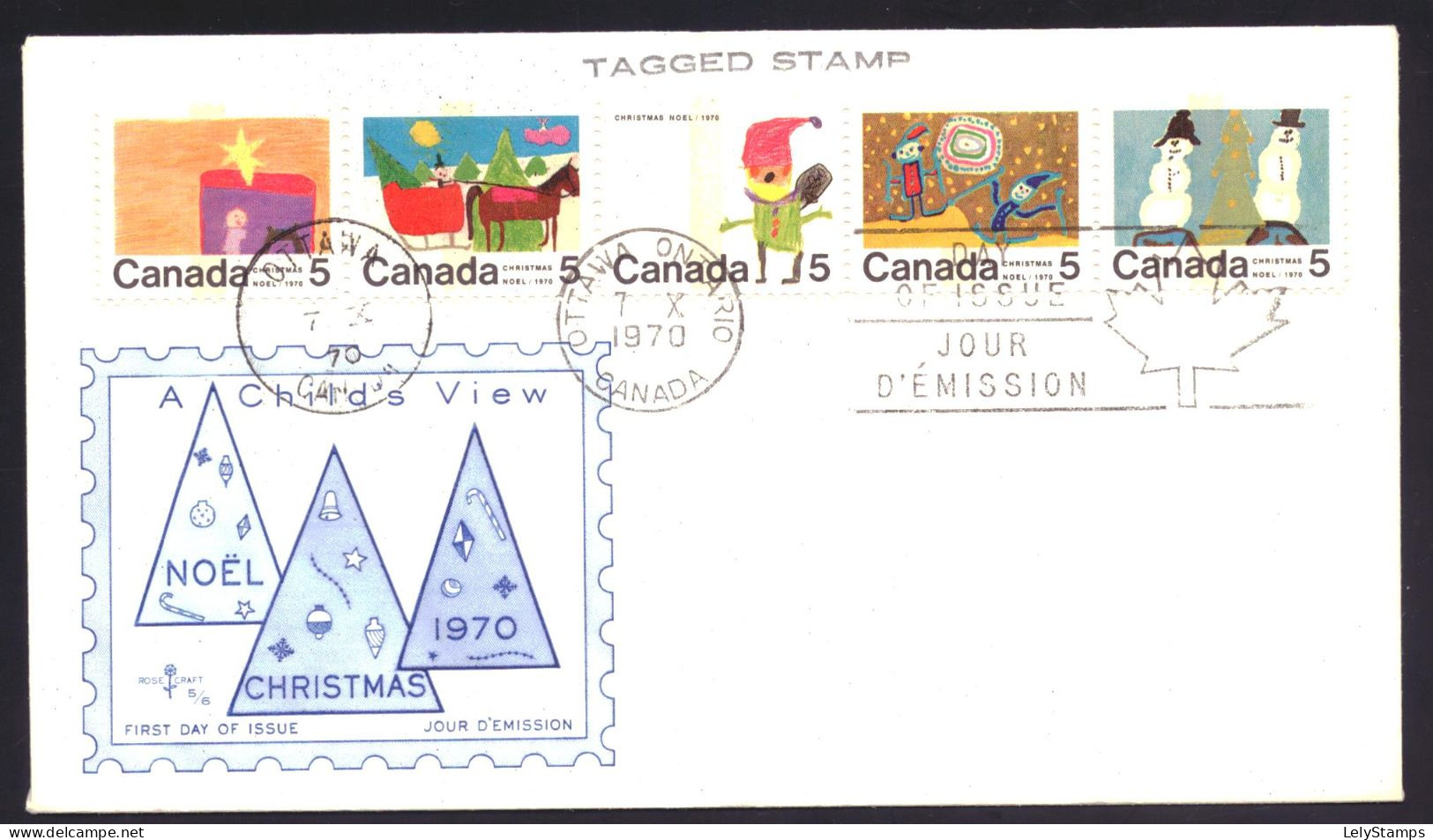 Canada 462 T/m 466 FDC Christmas (1970) - 1961-1970