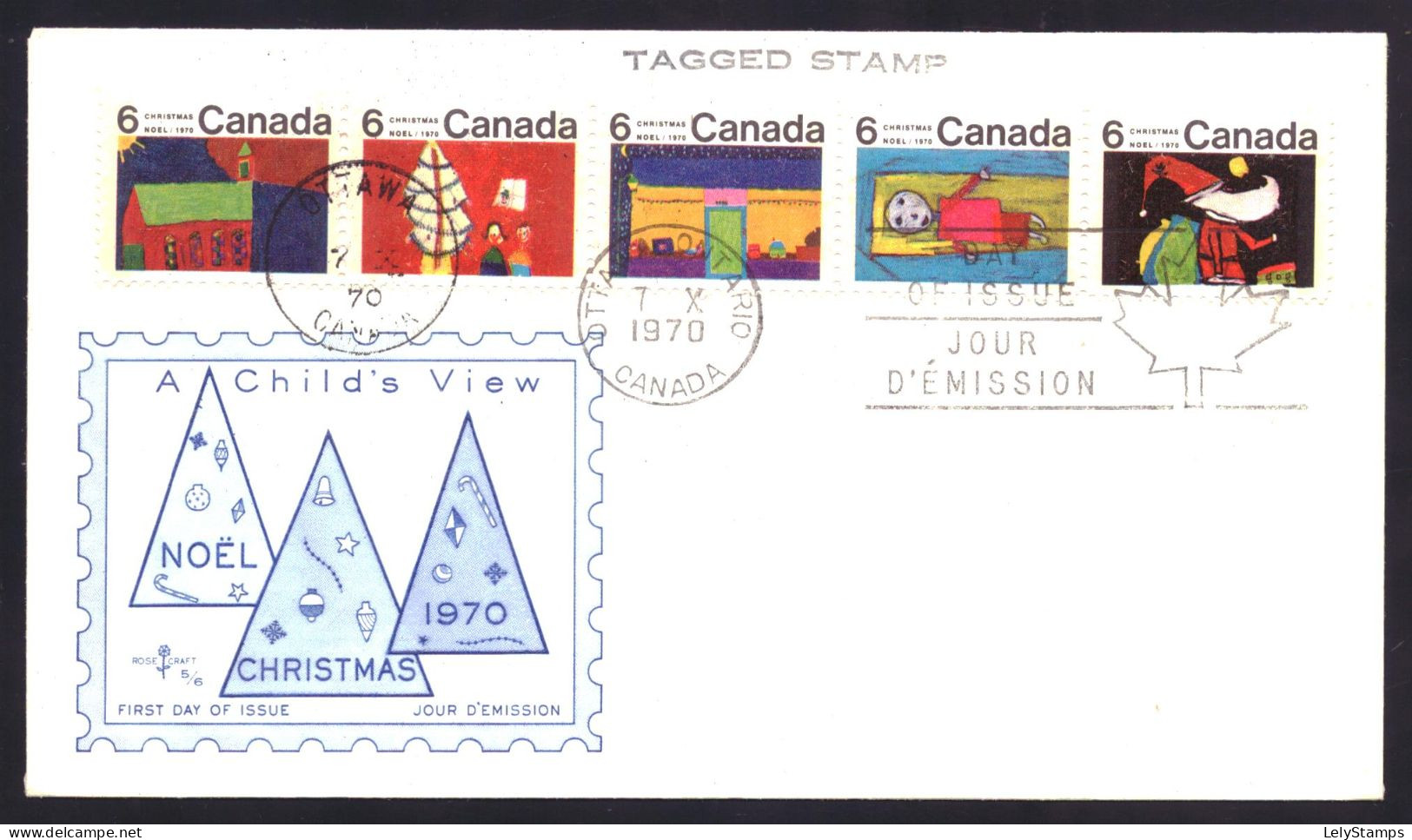 Canada 467 T/m 471 FDC Christmas (1970) - 1961-1970